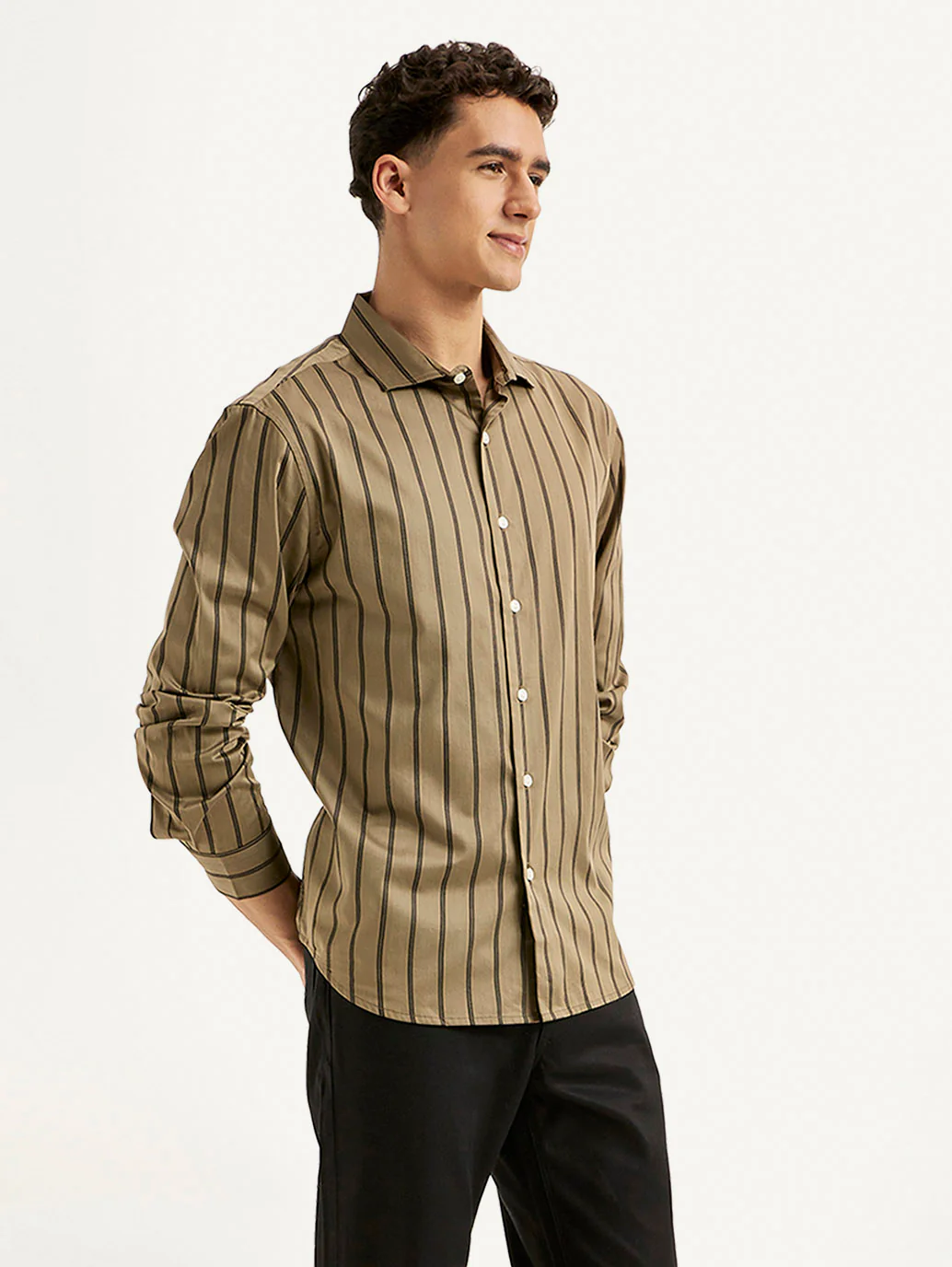 Men's Redloop Striped Slim Fit Shirt - Image 4