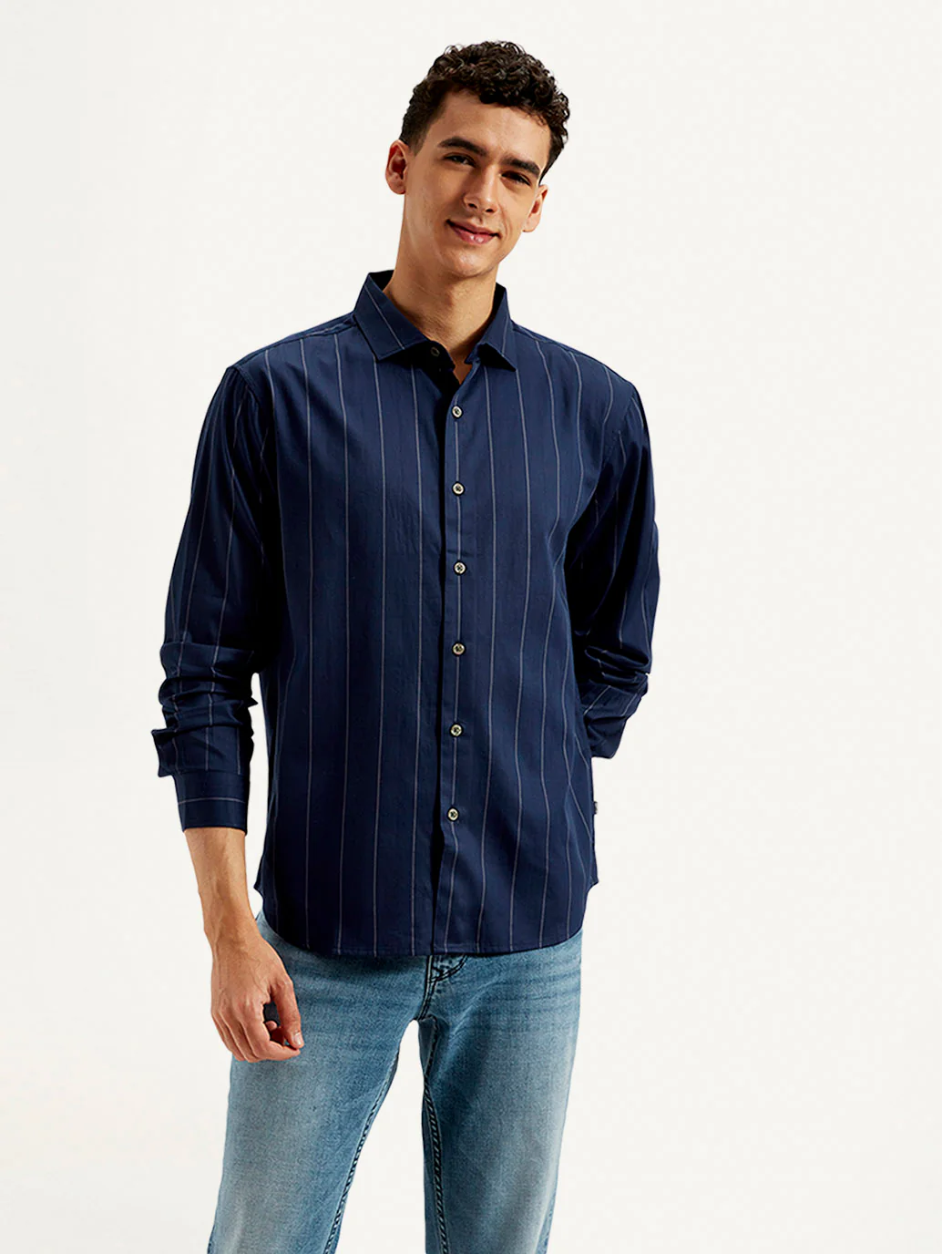 Men's Redloop Striped Slim Fit Shirt - Image 2