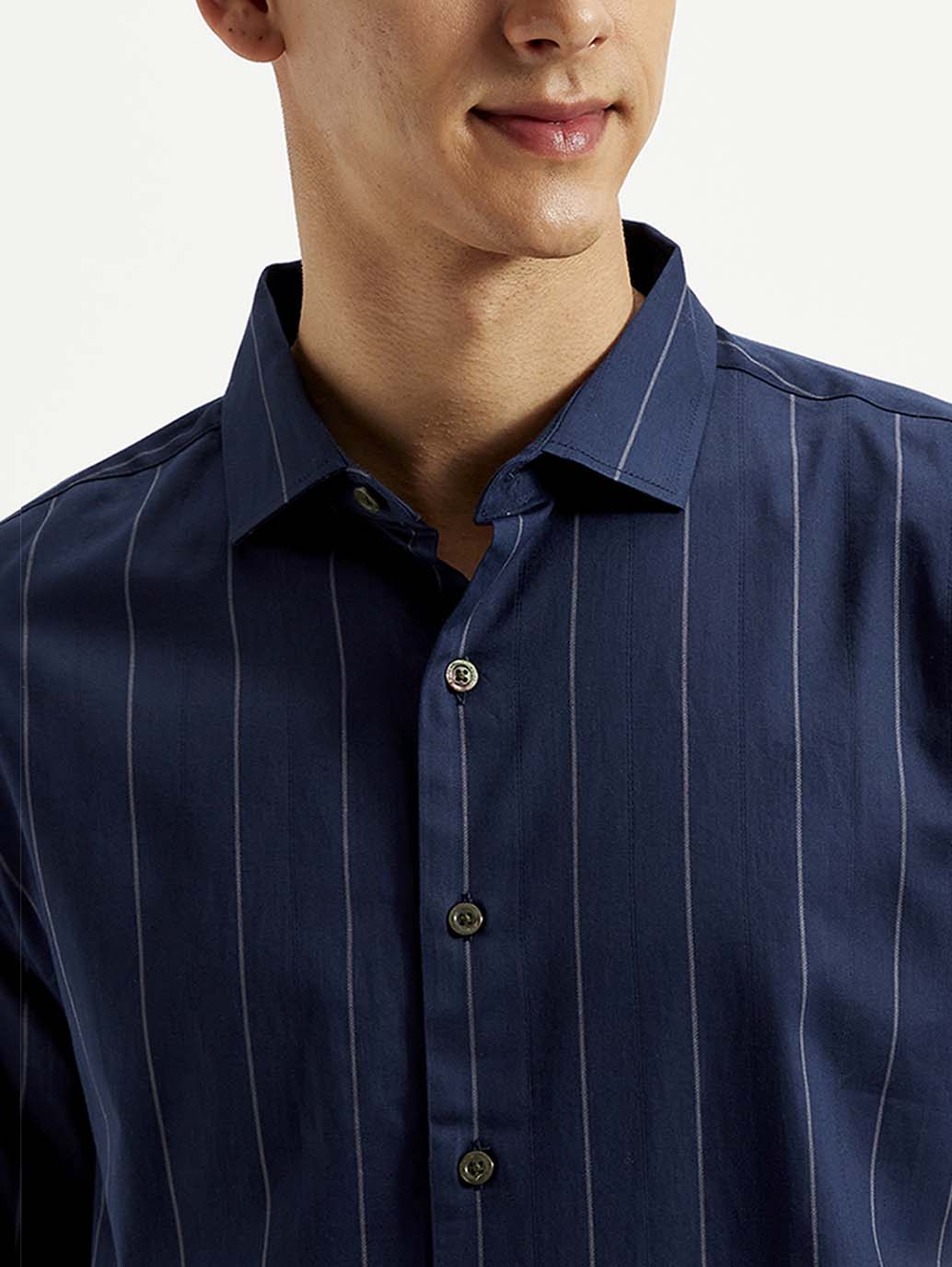 Men's Redloop Striped Slim Fit Shirt - Image 4