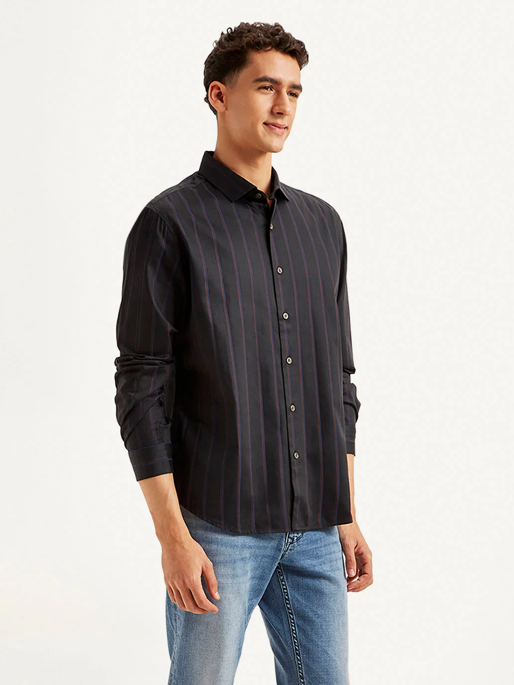 Men's Redloop Striped Slim Fit Shirt - Image 4