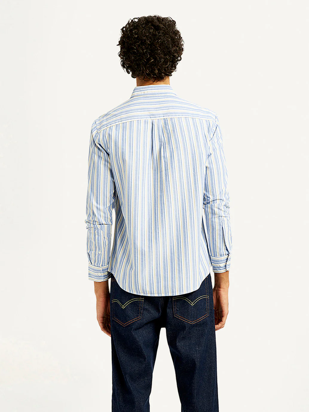 Men's Striped Slim Fit Oxford Shirt - Image 4