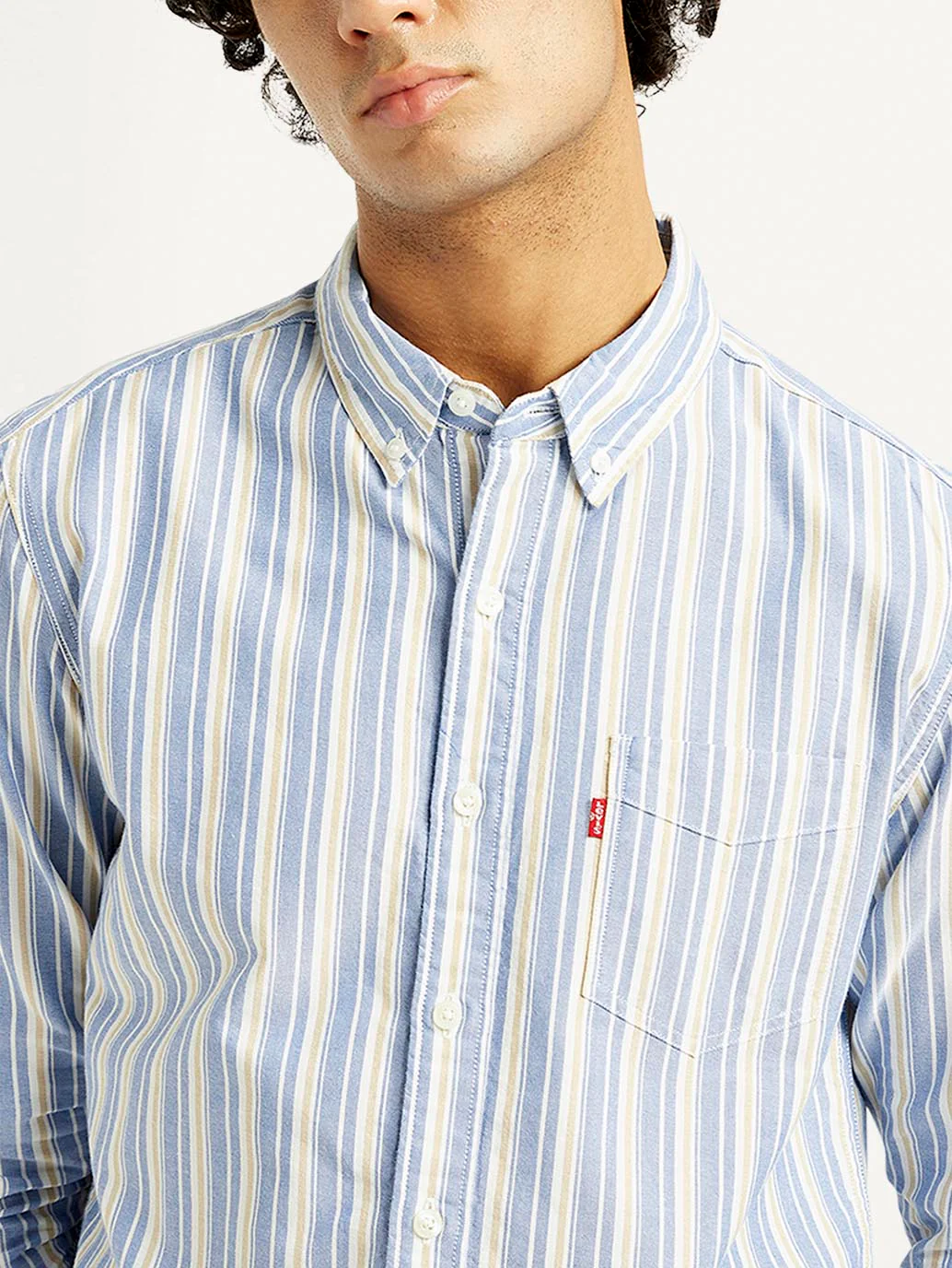 Men's Striped Slim Fit Oxford Shirt - Image 5
