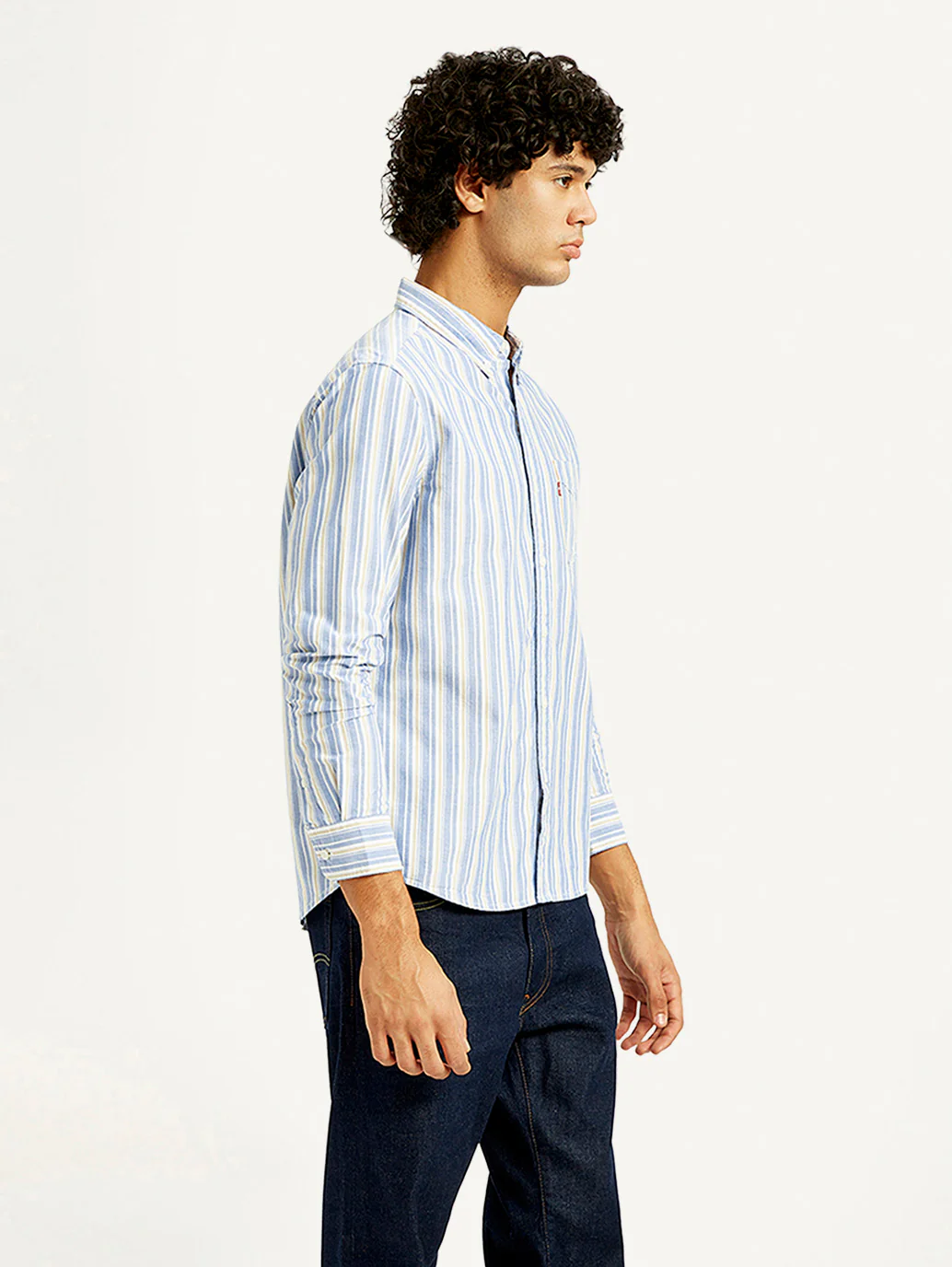 Men's Striped Slim Fit Oxford Shirt - Image 6