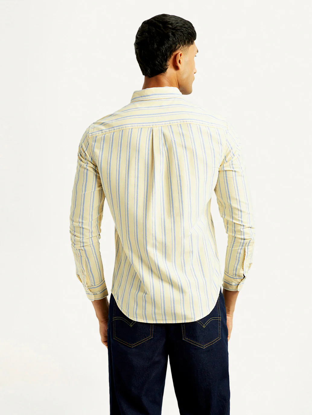 Men's Striped Slim Fit Oxford Shirt - Image 4