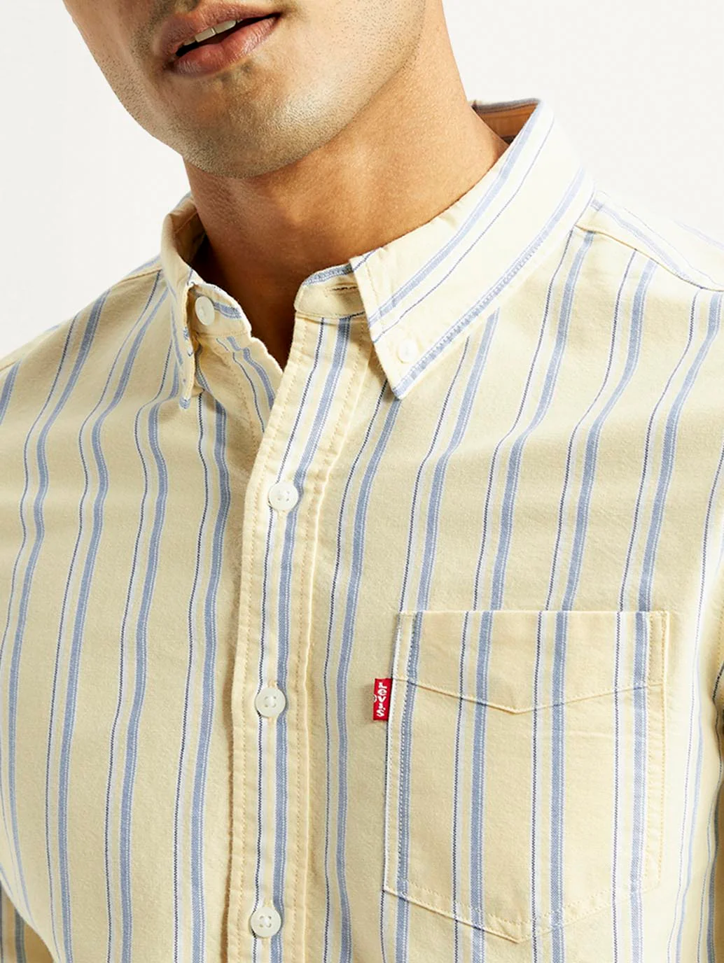 Men's Striped Slim Fit Oxford Shirt - Image 5