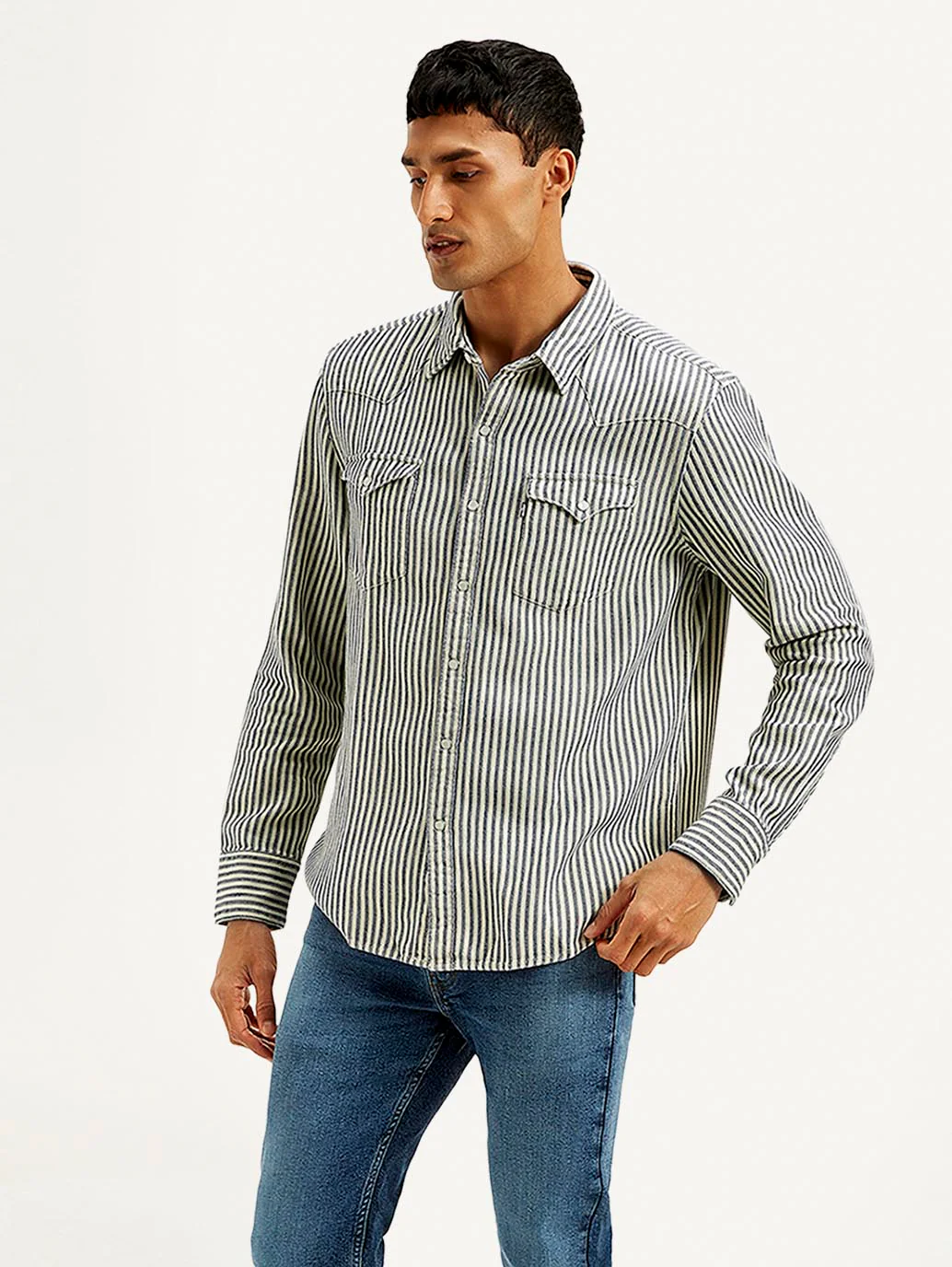 Men's Striped Slim Fit Shirt - Image 5