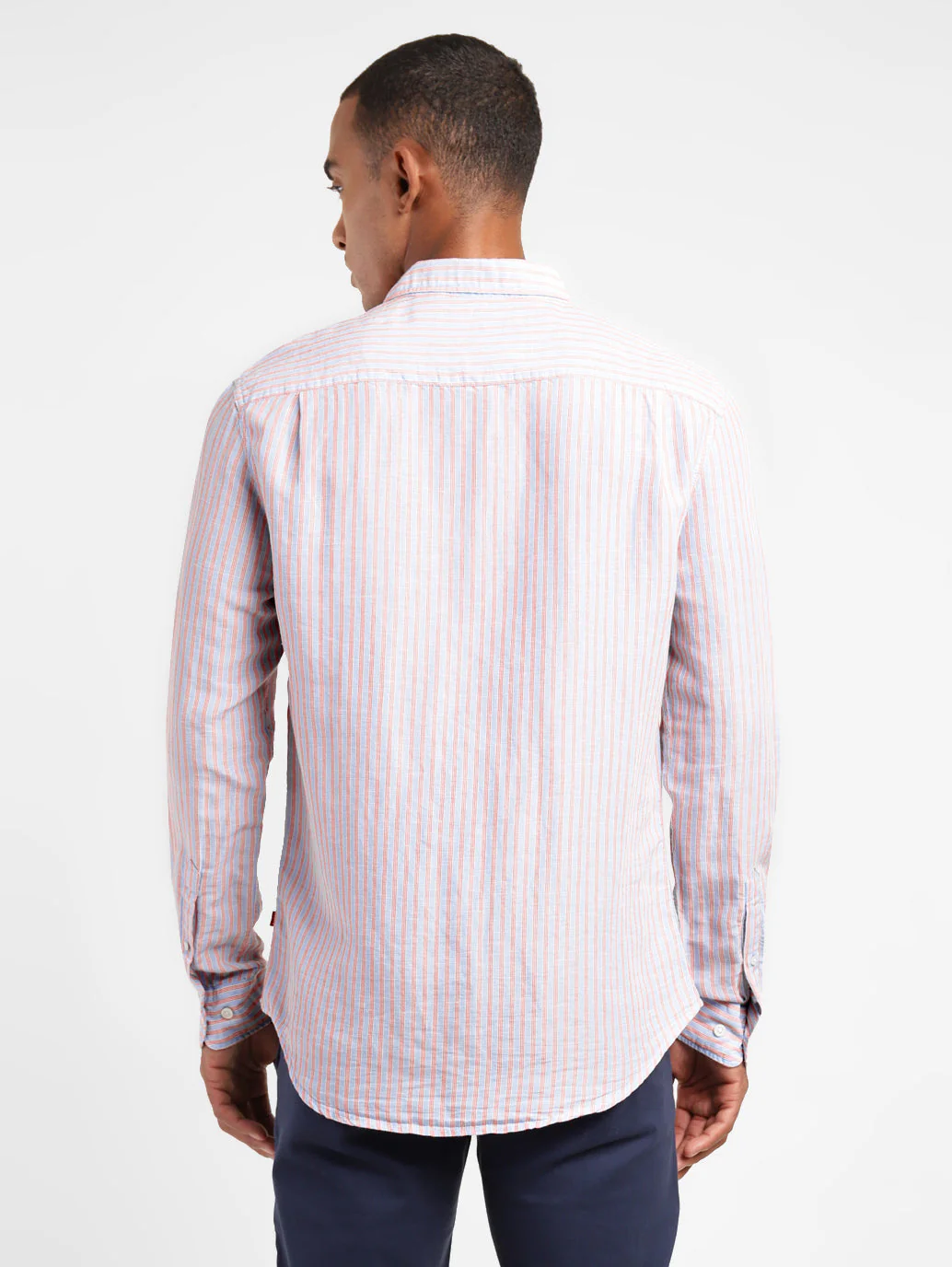 Men's Striped Slim Fit Linen Shirt - Image 3