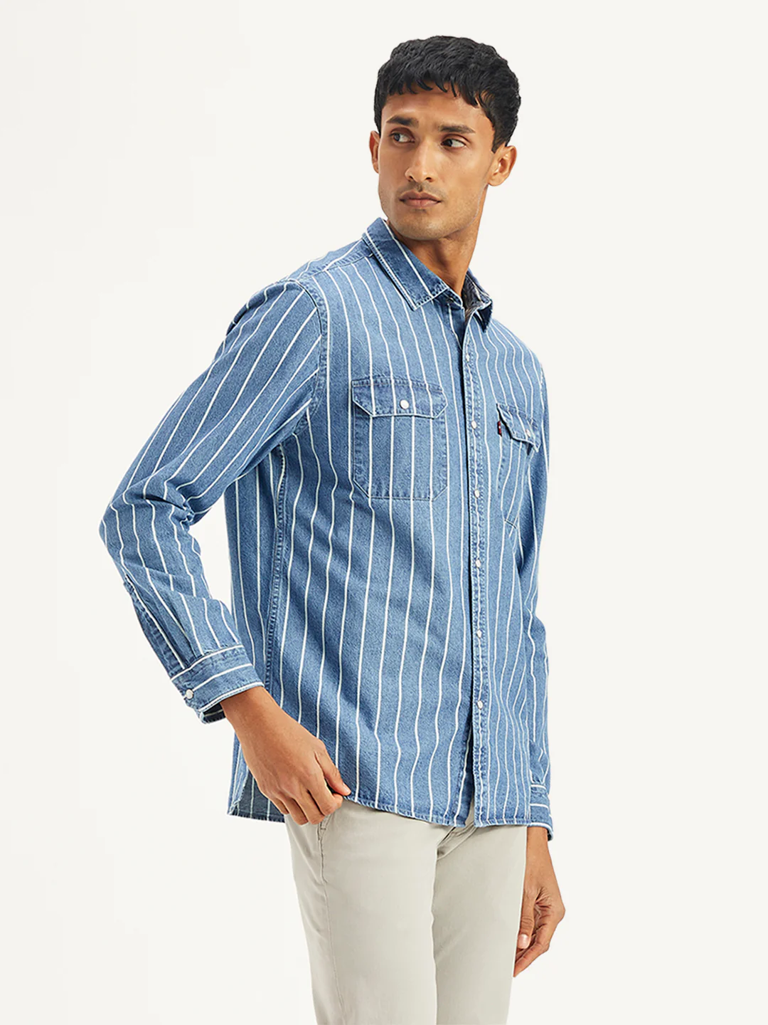 Men's Striped Slim Fit Shirt - Image 3