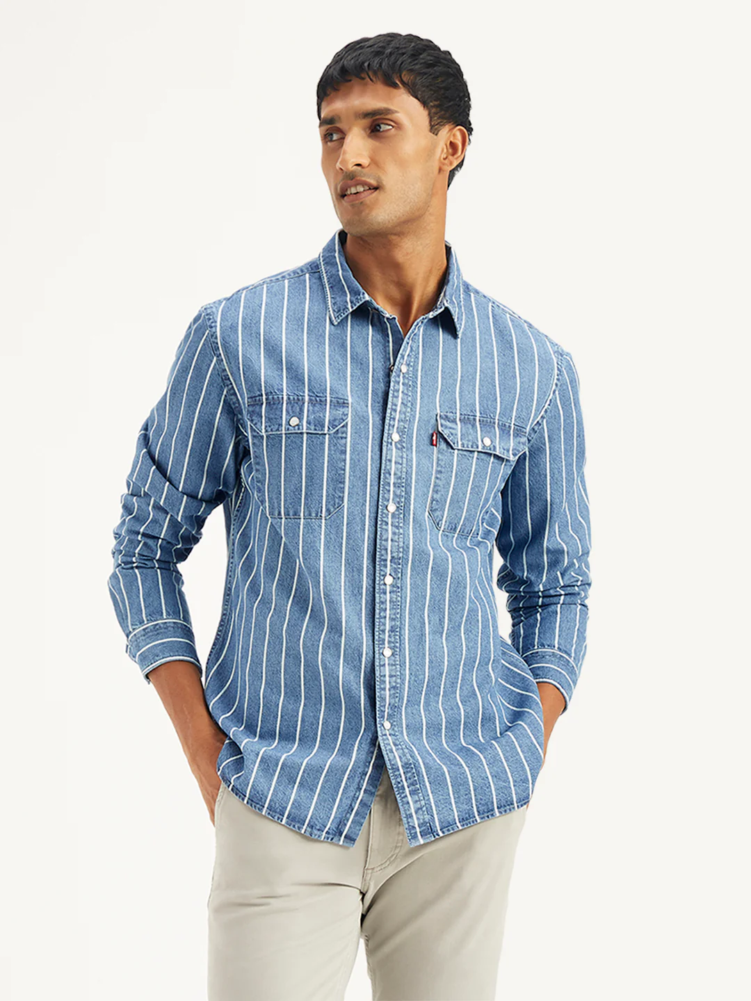 Men's Striped Slim Fit Shirt - Image 5