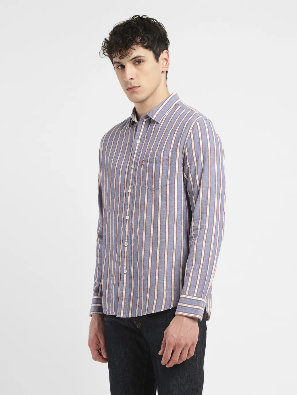 Men's Striped Slim Fit Shirt - Image 4