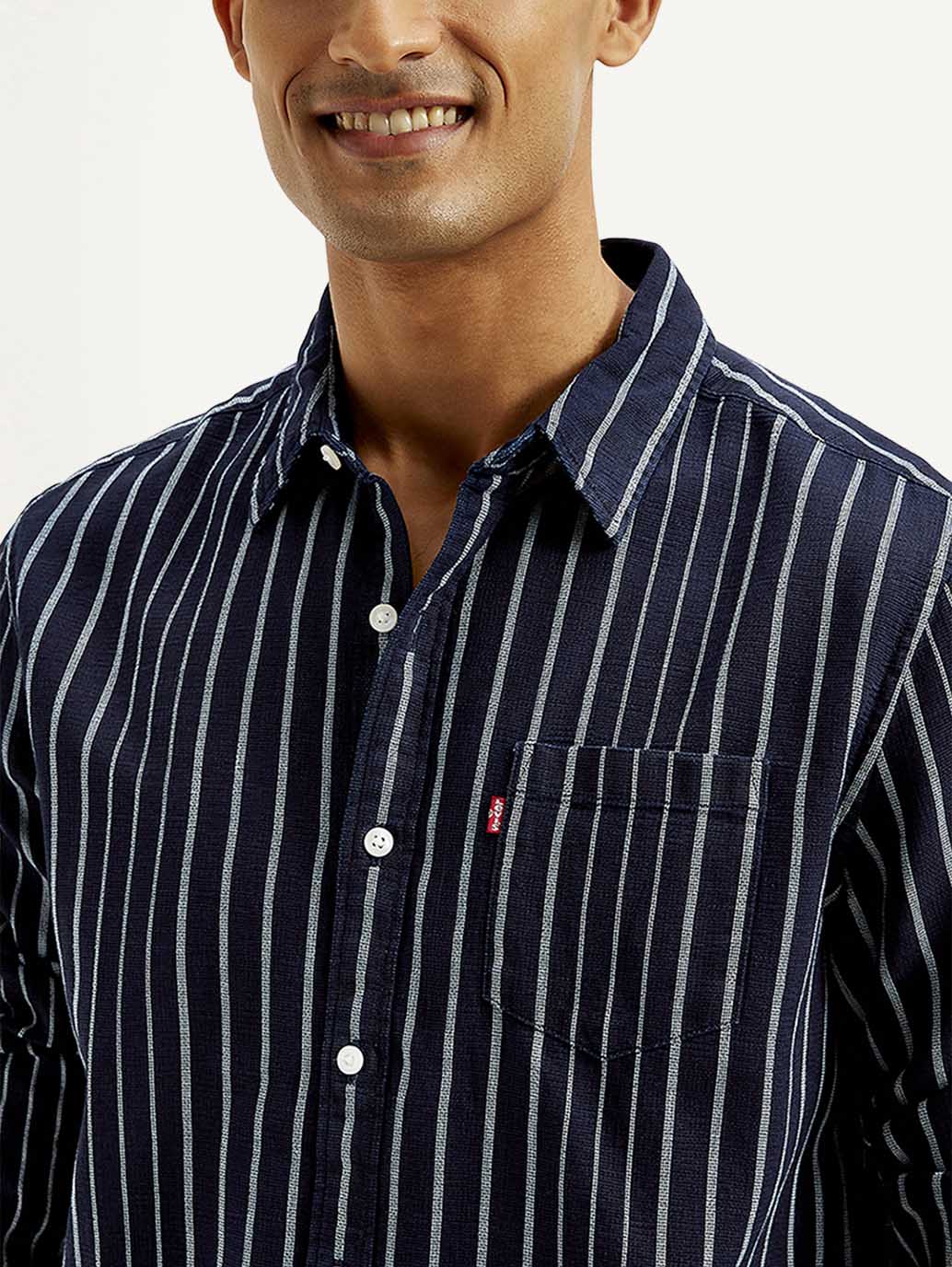 Men's Striped Slim Fit Shirt - Image 4