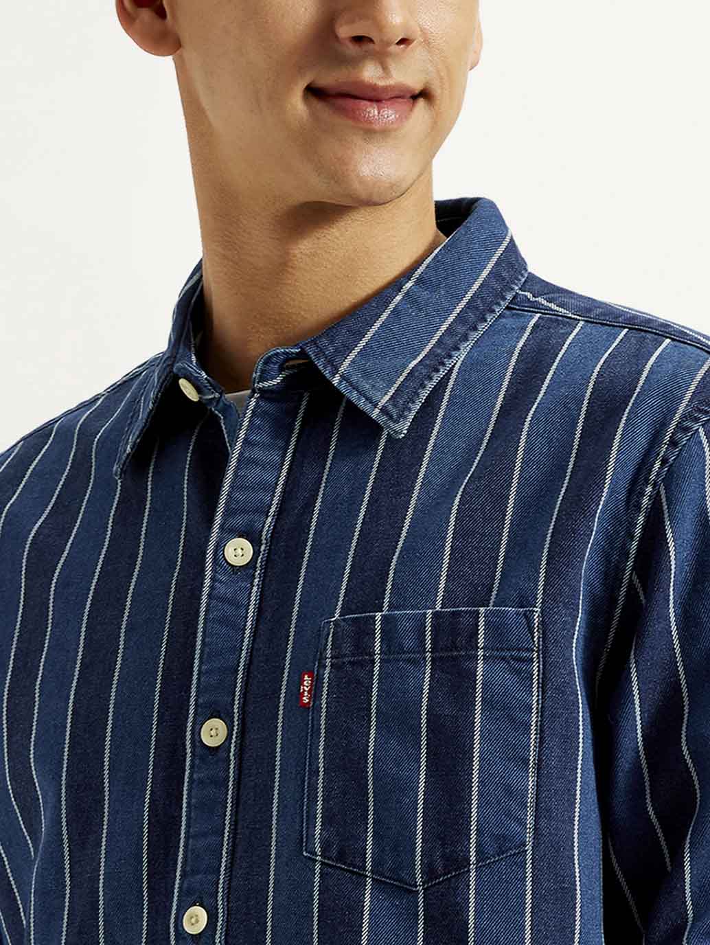 Men's Striped Slim Fit Shirt - Image 4