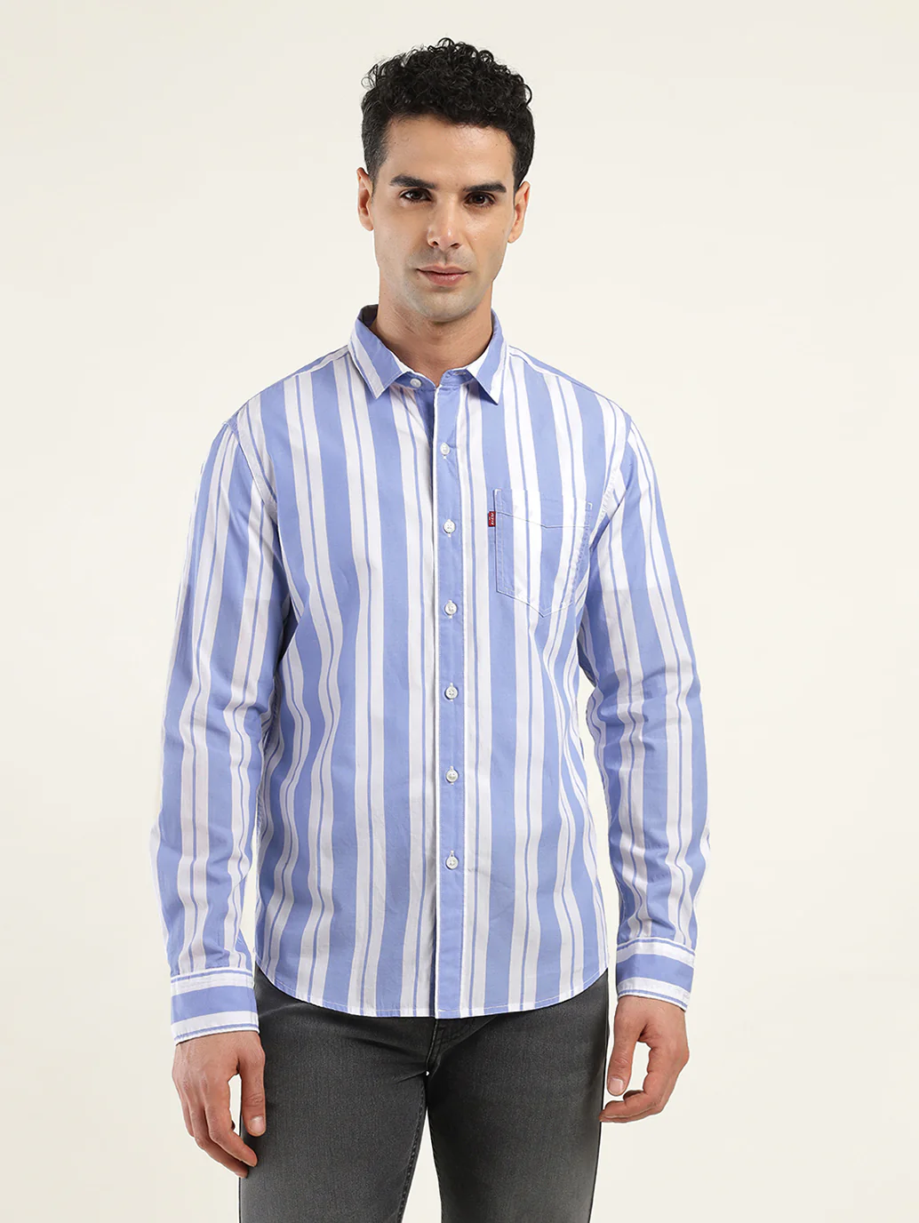 Men's Striped Slim Fit Shirt - Image 2