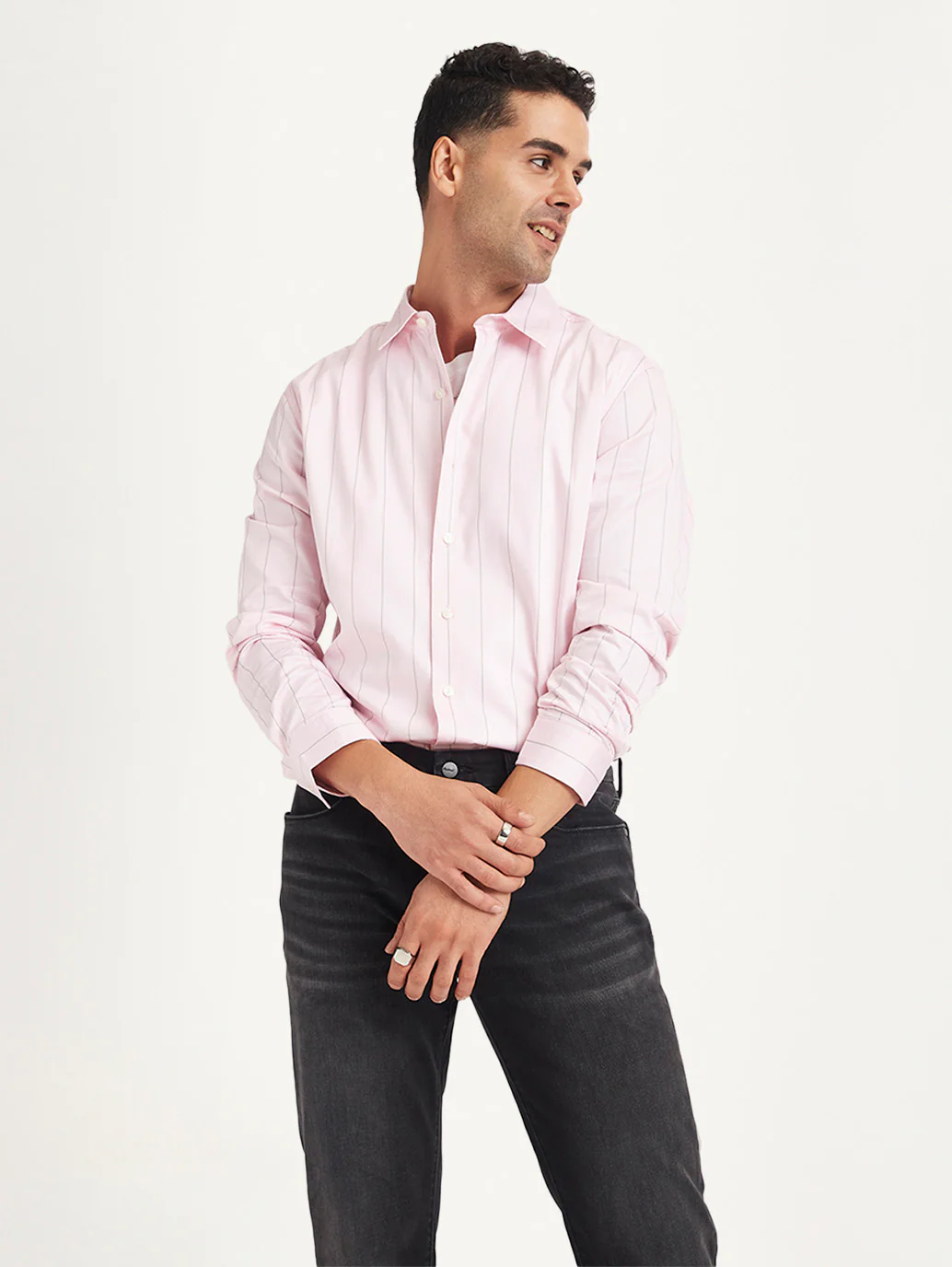 Men's Redloop Striped Slim Fit Shirt - Image 2