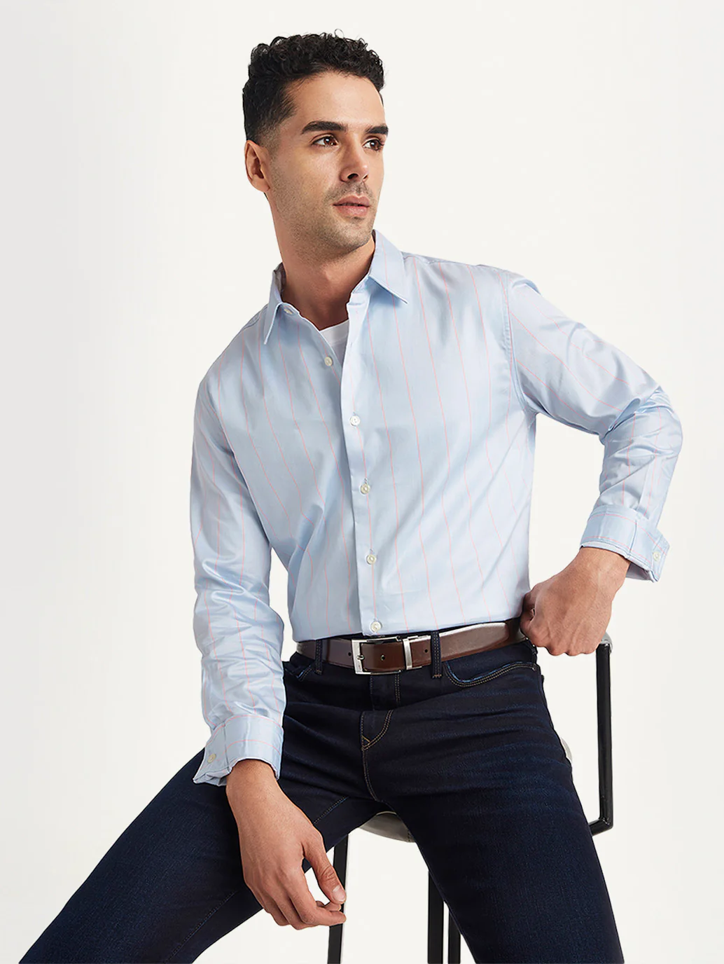 Men's Redloop Striped Slim Fit Shirt