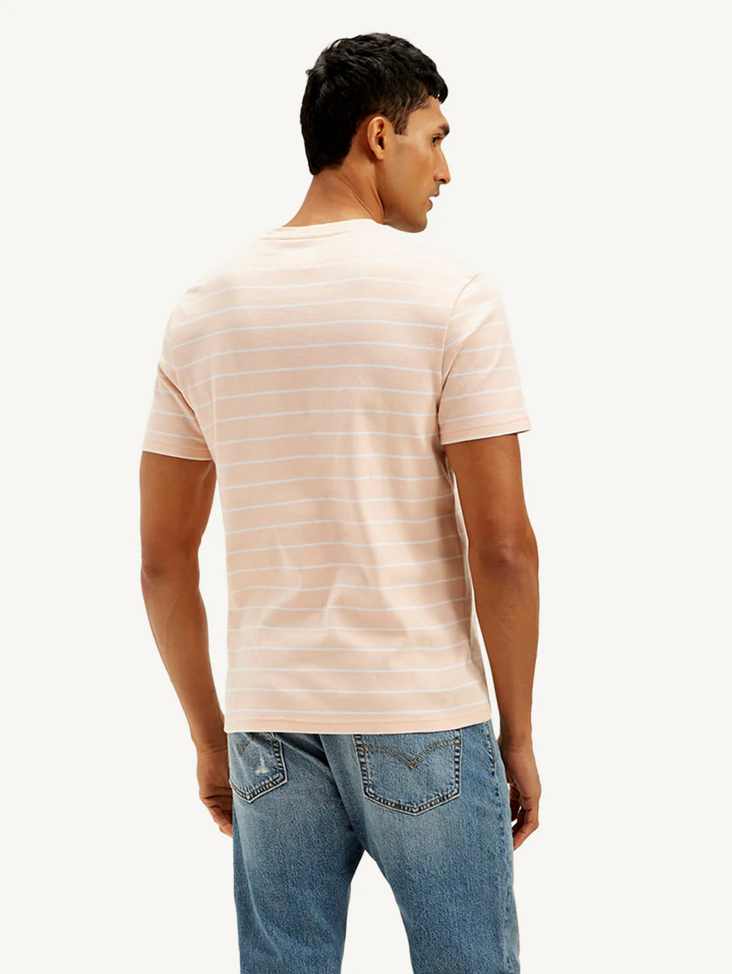 Men's Striped Slim Fit Linen T-shirt - Image 4