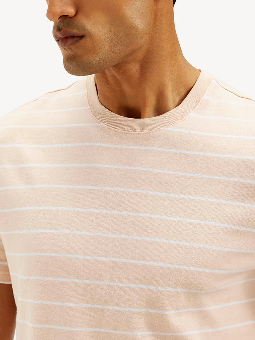 Men's Striped Slim Fit Linen T-shirt - Image 5