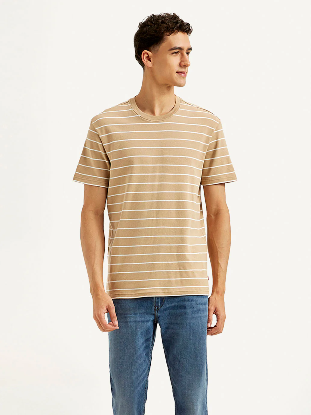 Men's Striped Slim Fit Linen T-shirt - Image 2