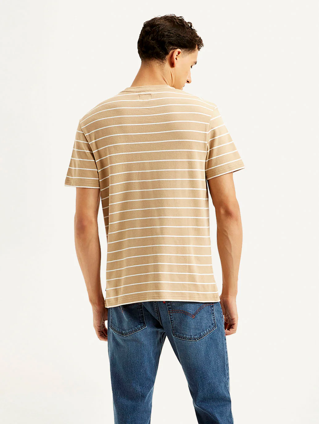 Men's Striped Slim Fit Linen T-shirt - Image 3