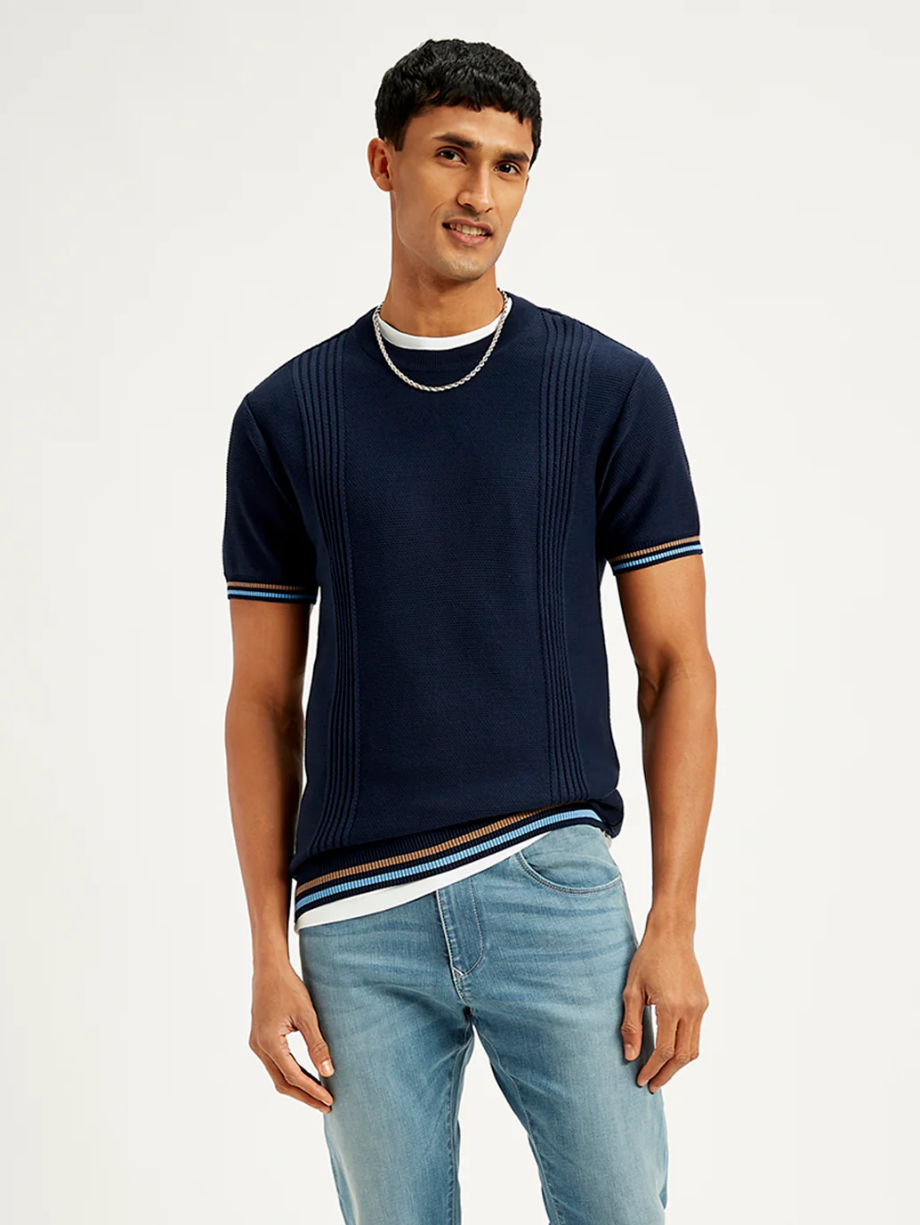 Men's Redloop Striped Slim Fit T-Shirt - Image 2