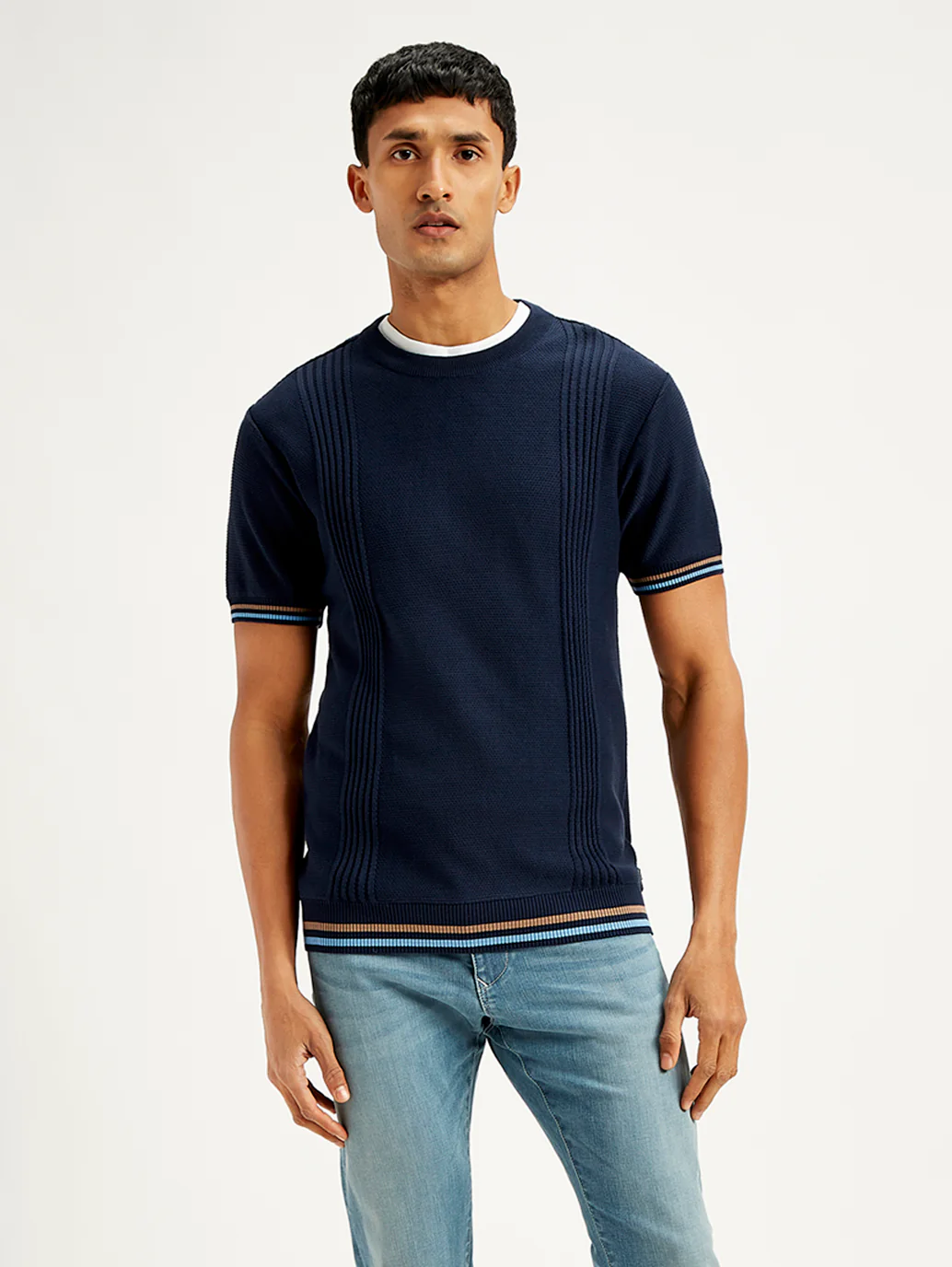 Men's Redloop Striped Slim Fit T-Shirt - Image 3