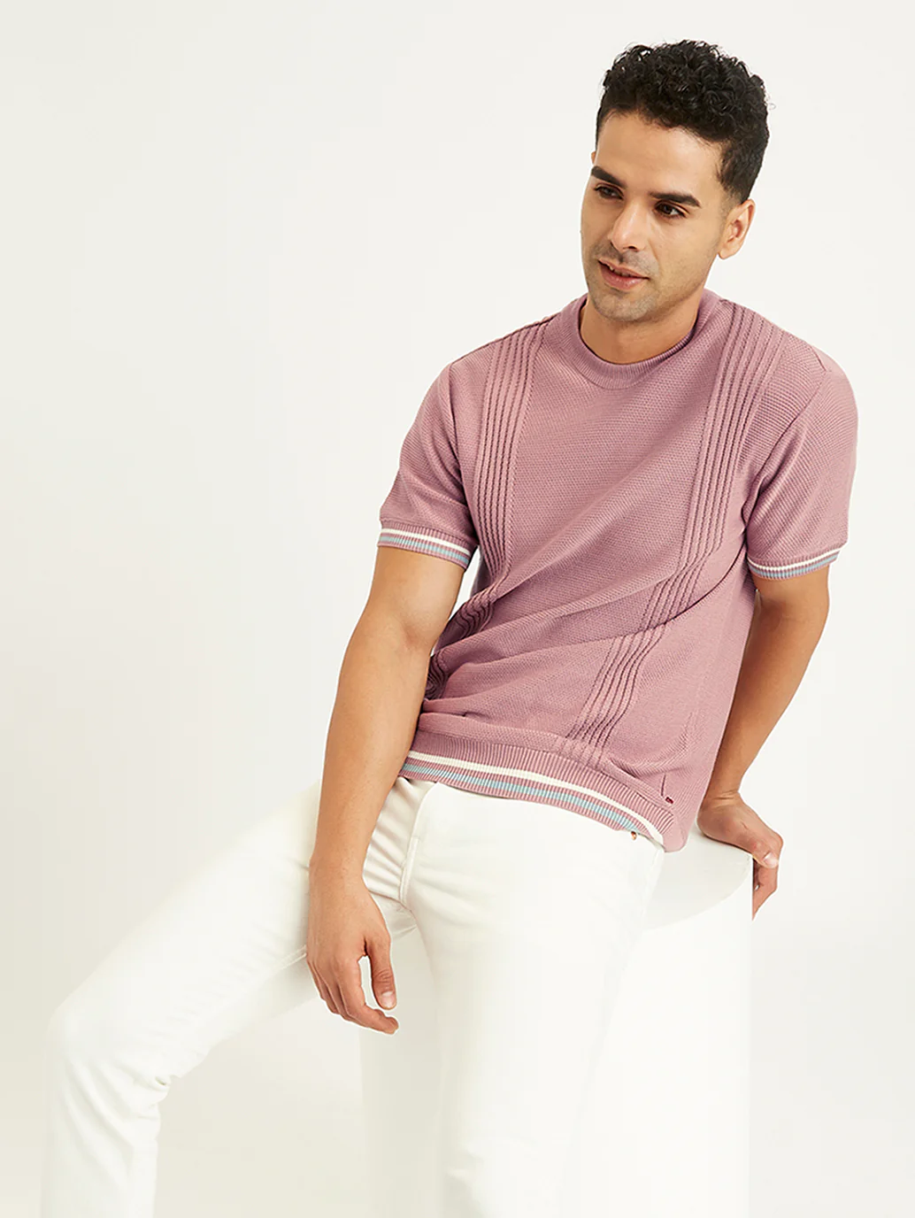 Men's Redloop Striped Slim Fit T-Shirt - Image 2