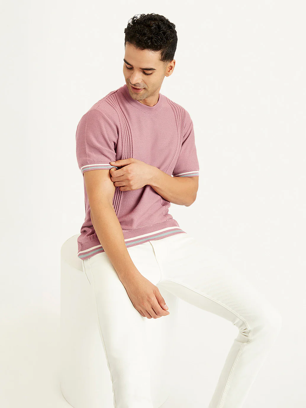 Men's Redloop Striped Slim Fit T-Shirt - Image 3