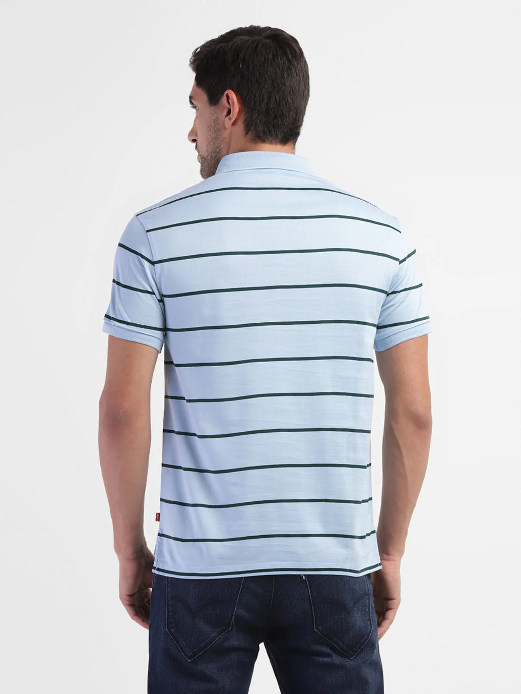 Men's Striped Polo T-shirt - Image 3