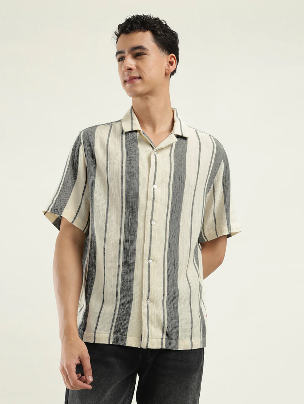 Men's Striped Spread Collar Shirt - Image 5