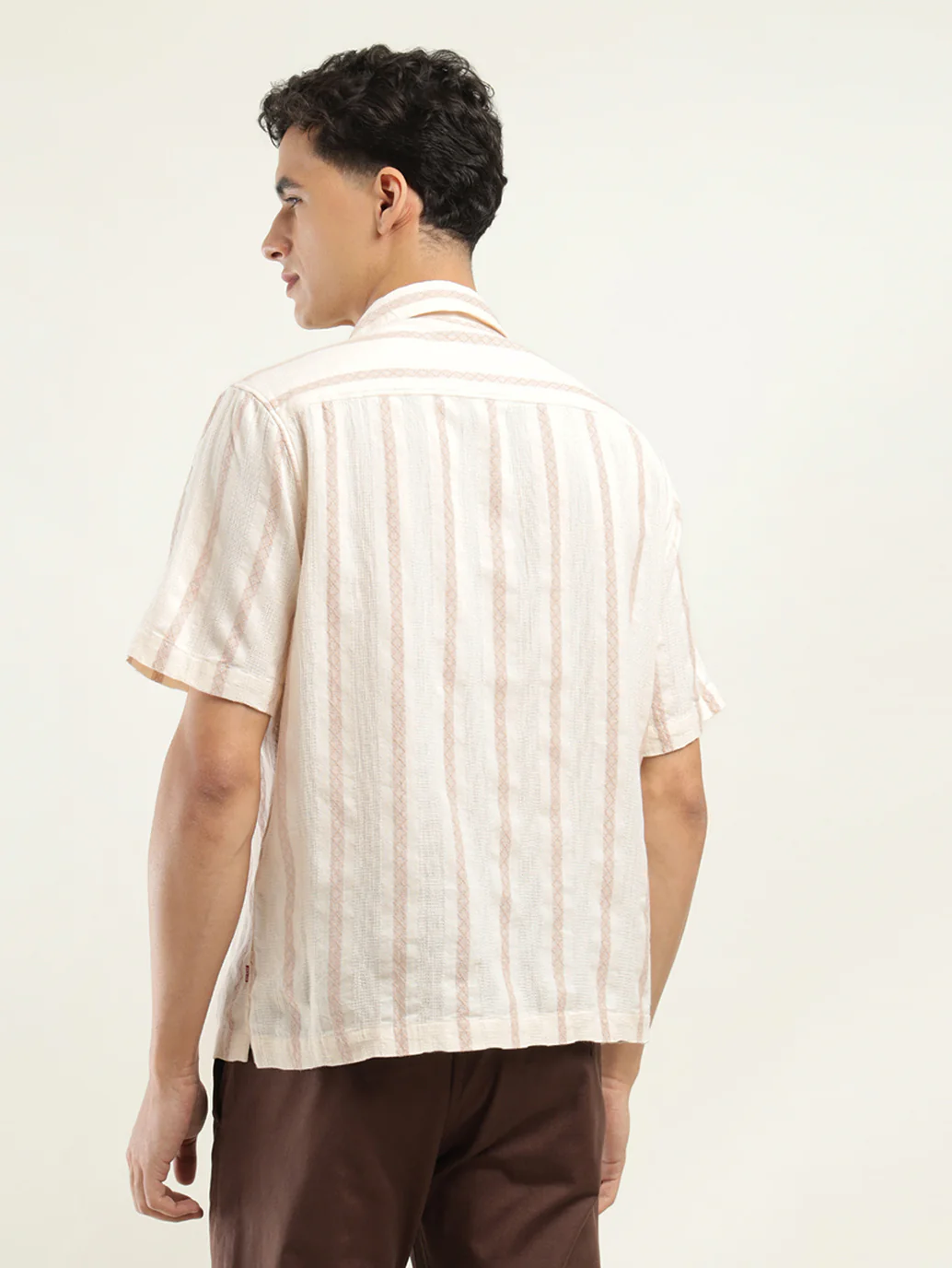Men's Striped Spread Collar Shirt - Image 4