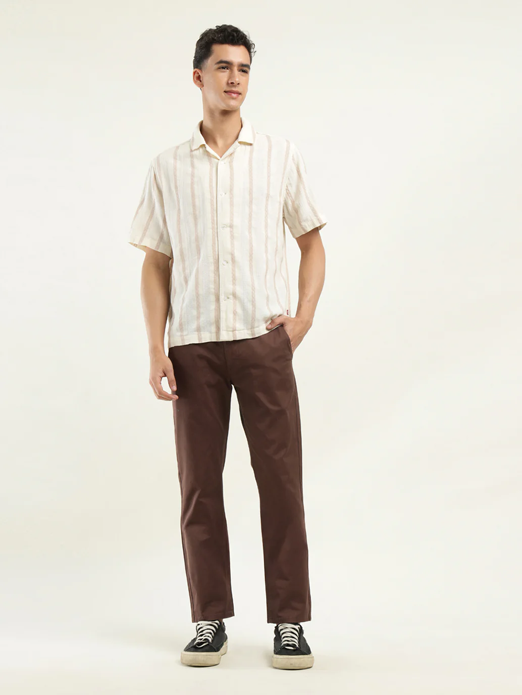 Men's Striped Spread Collar Shirt - Image 6