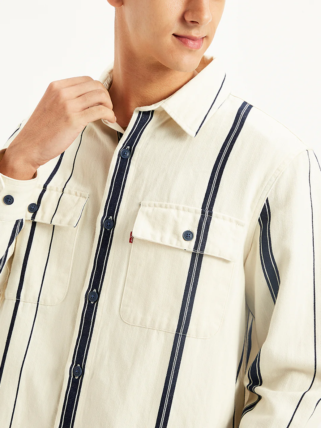 Men's Striped Regular Fit Shacket - Image 5