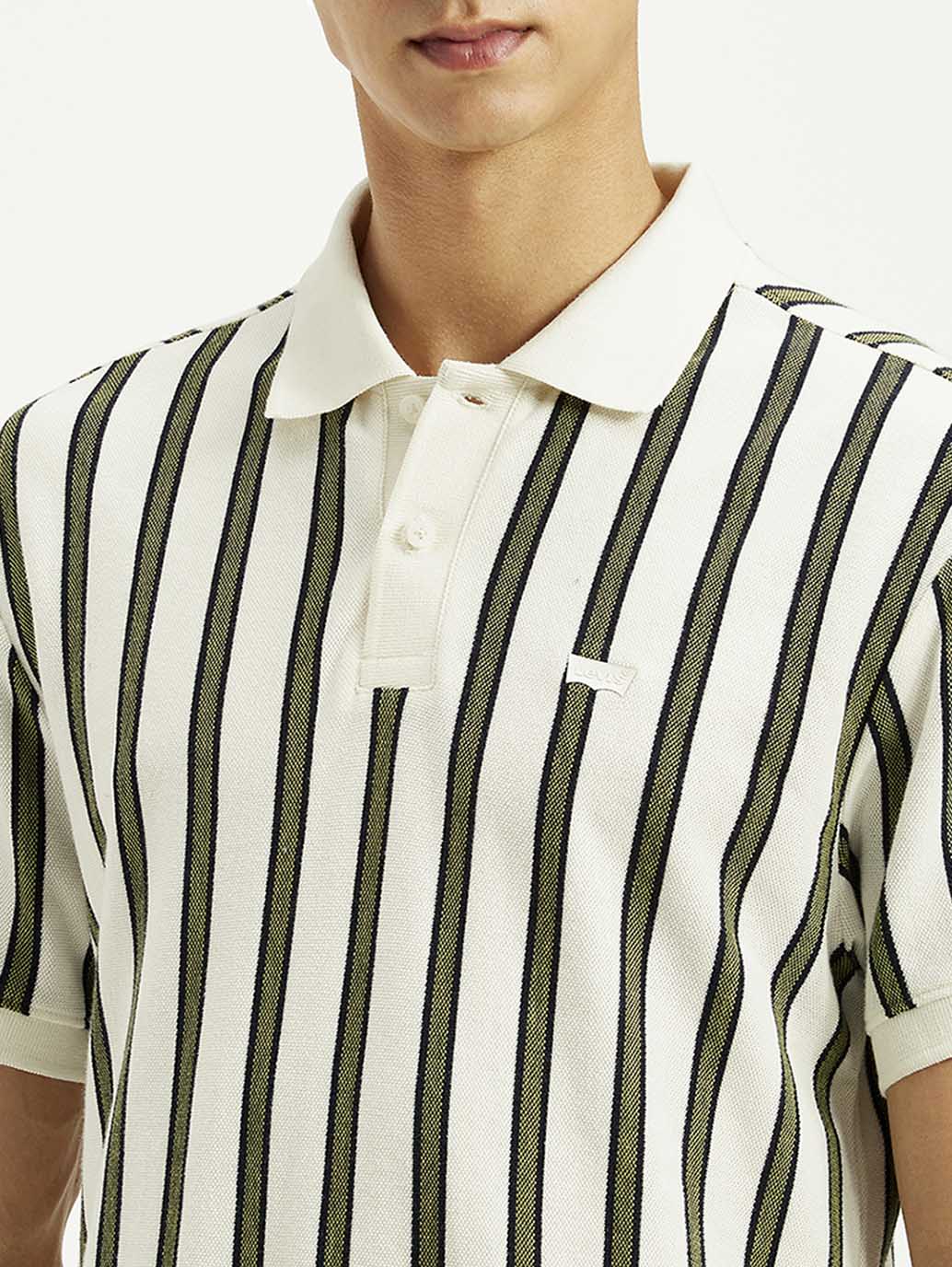 Men's Striped Slim Fit Polo T-Shirt - Image 4