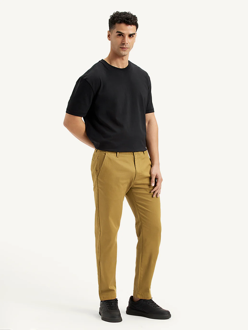Men's Tan Regular Fit Chinos - Image 5