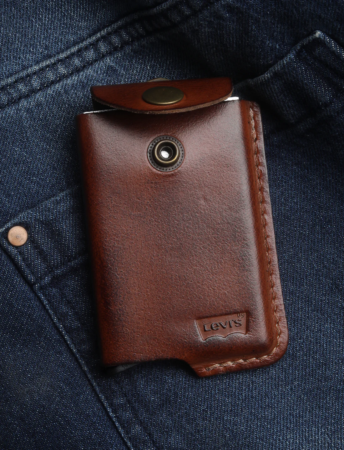 Men's Tan Solid Card Holder