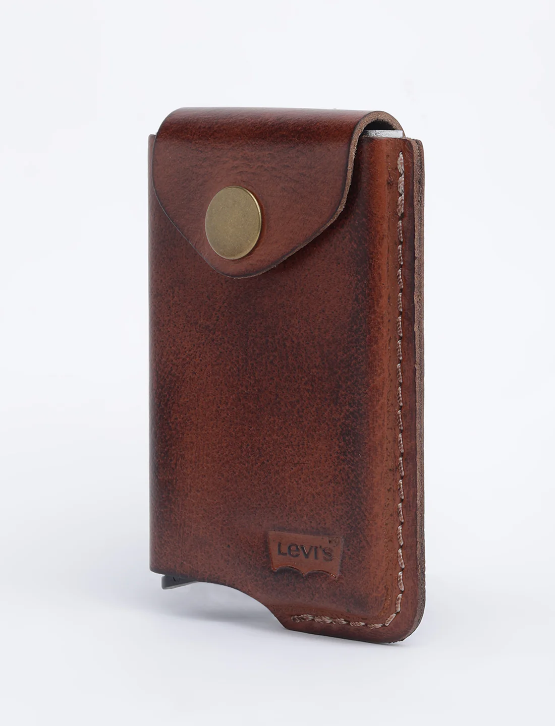 Men's Tan Solid Card Holder - Image 3