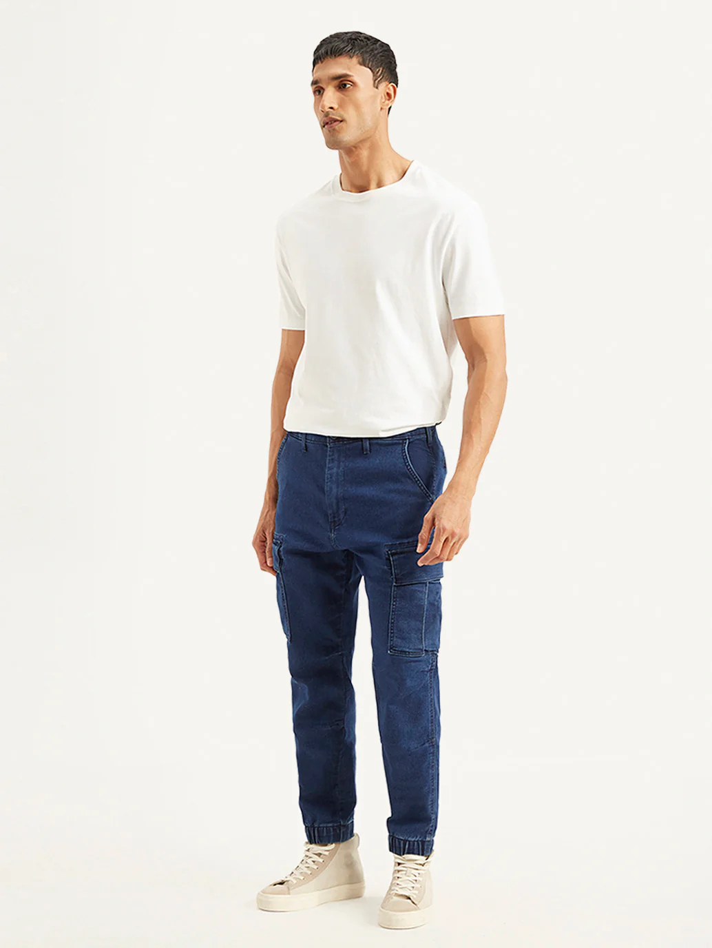 Men's Tapered Dark Blue Utility Cargo Jogger - Image 5