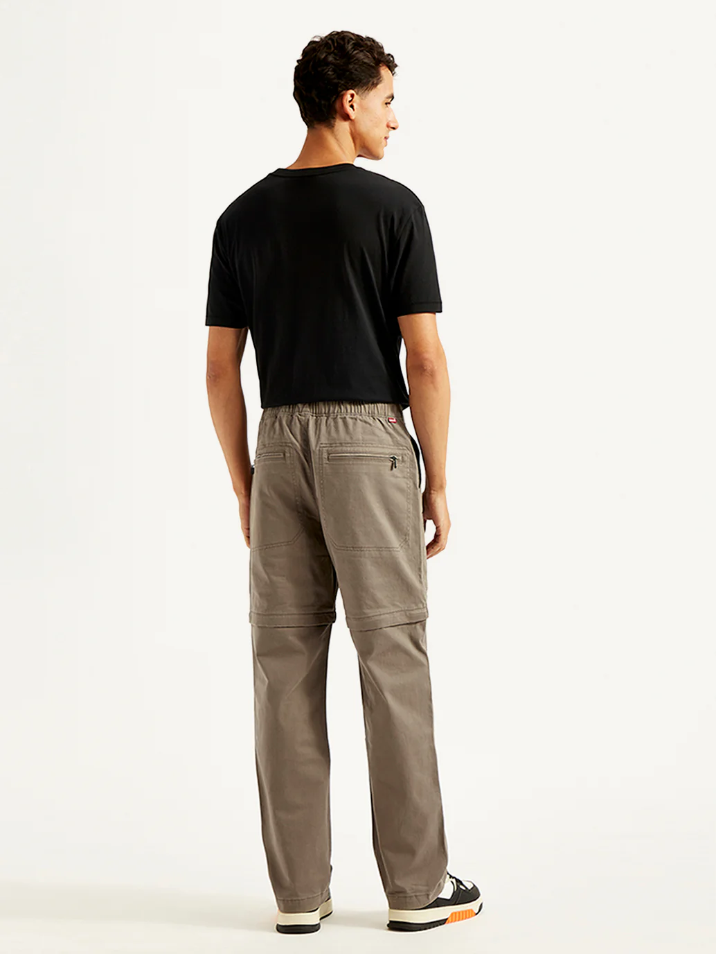 Men's Taupe Regular Fit Utility Cargo Trousers - Image 4