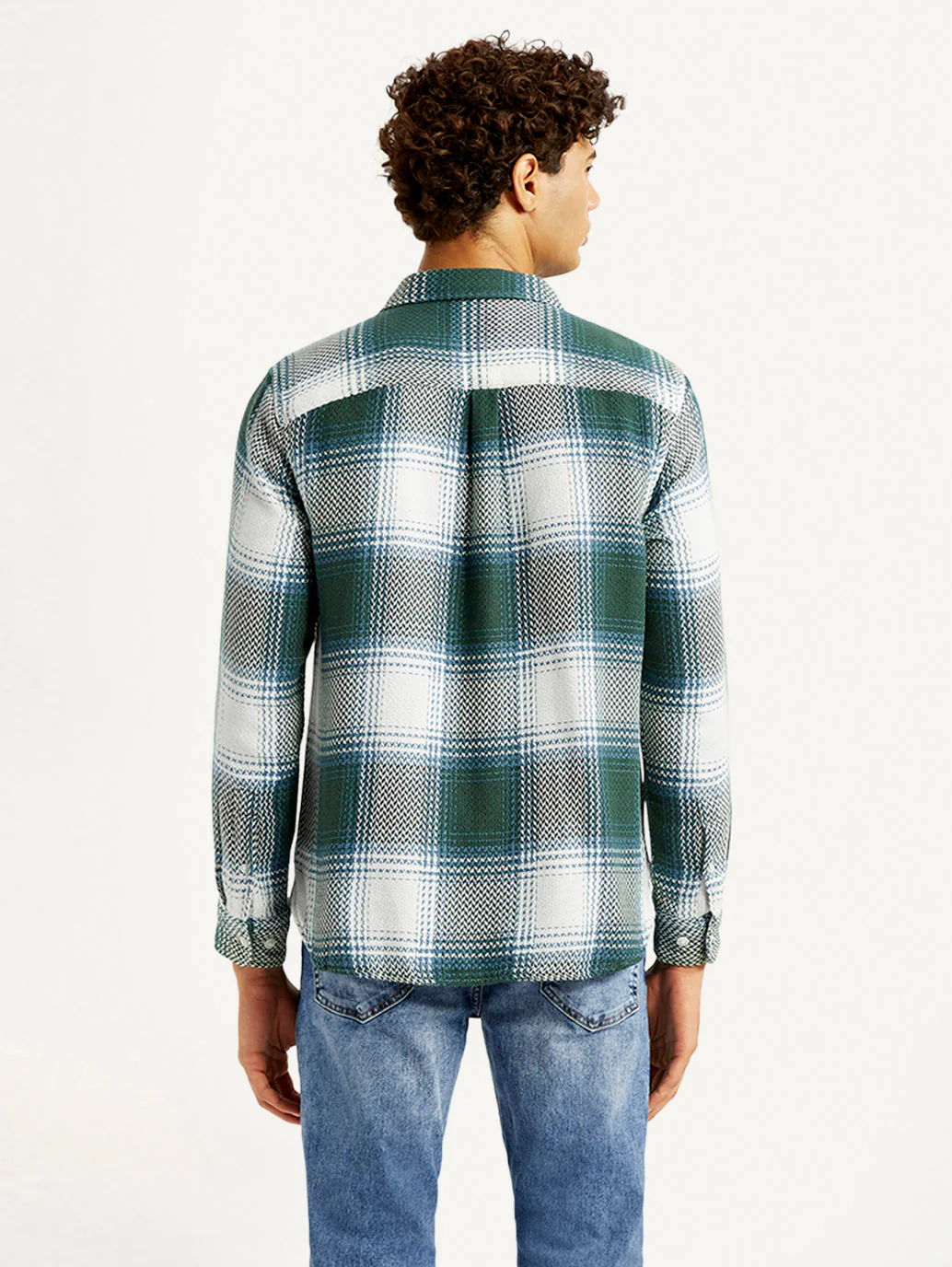 Men's Textured Green Slim Fit Shirt - Image 6