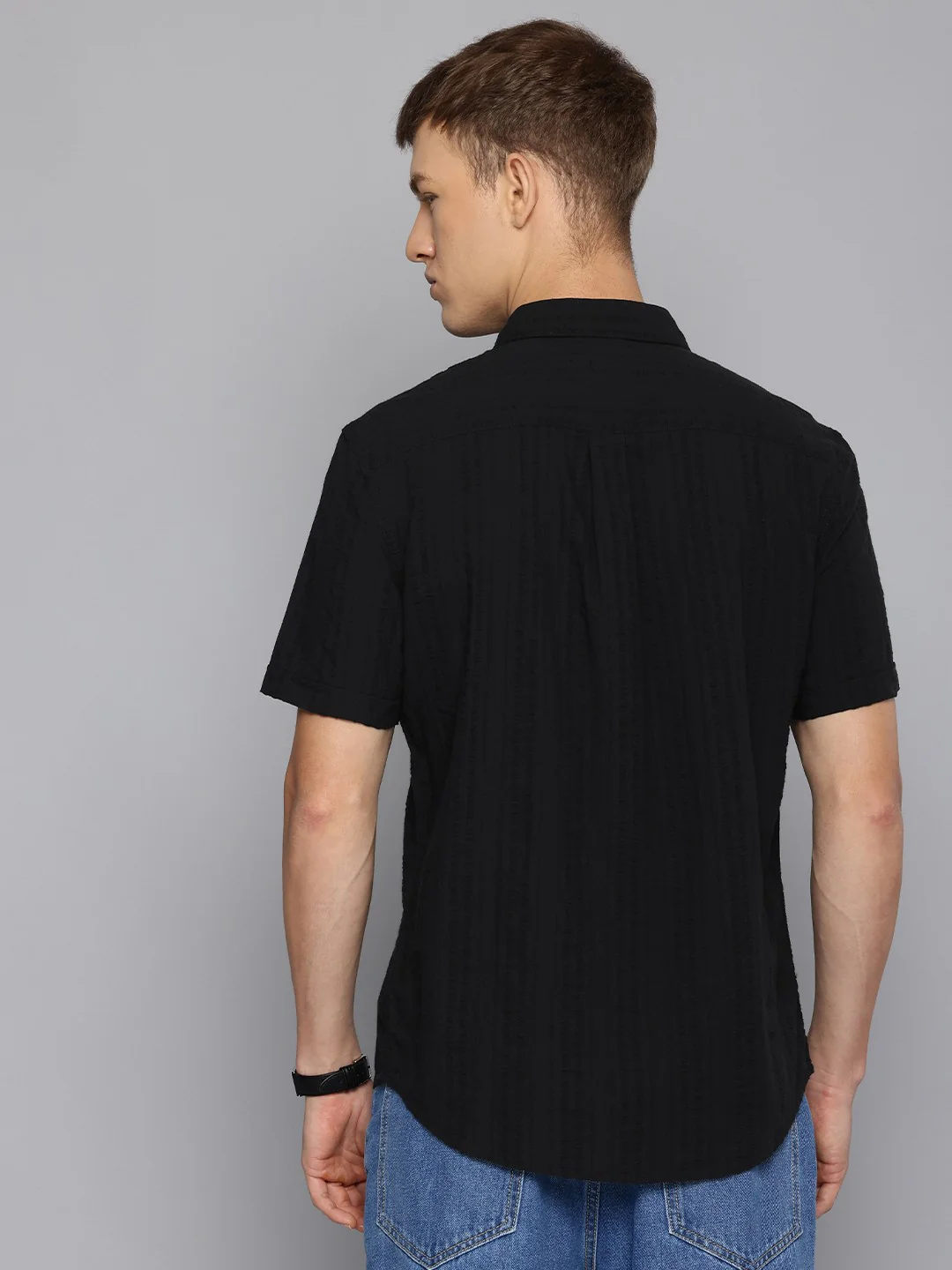Men's Textured Slim Fit Shirt - Image 3