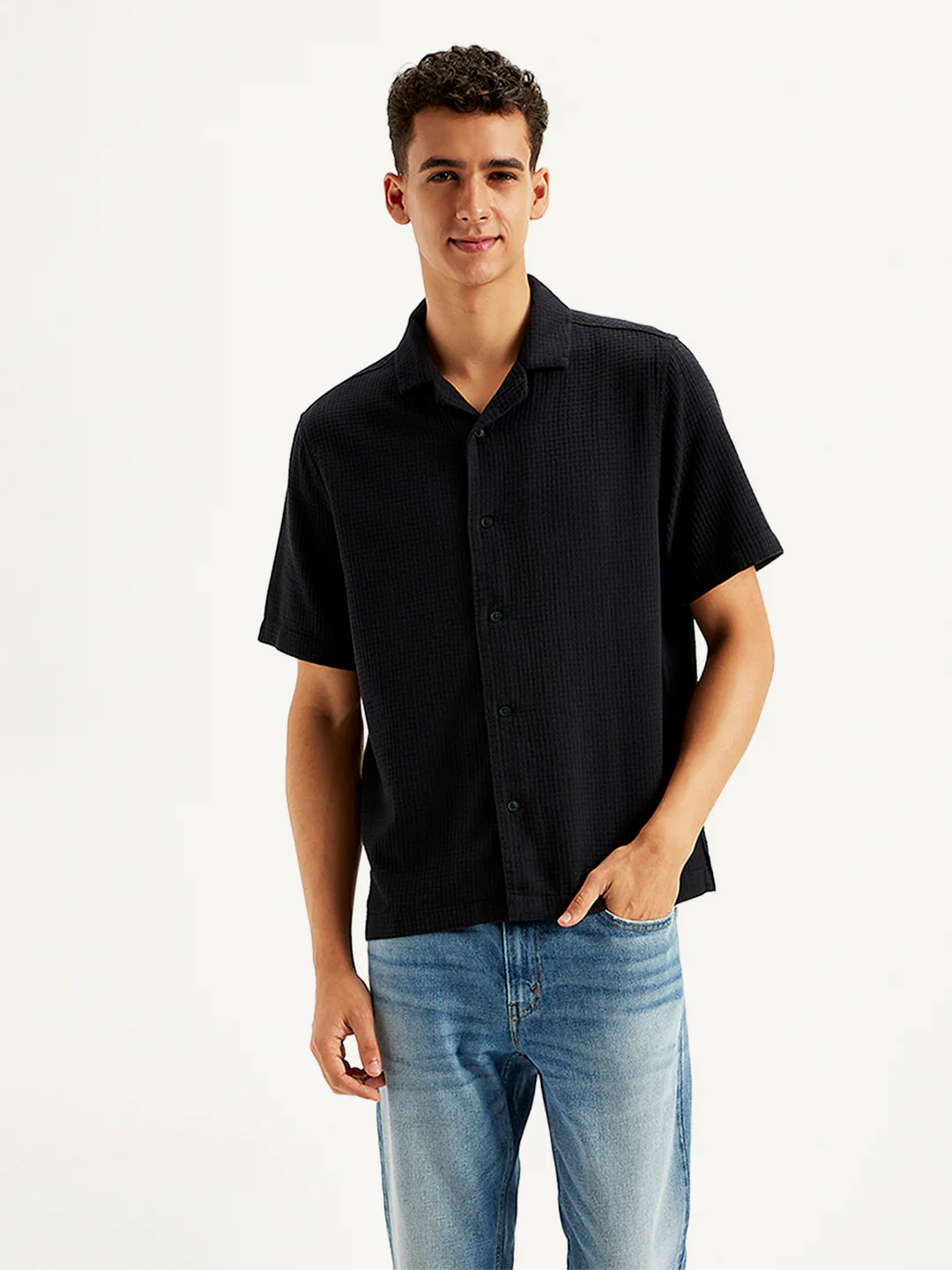 Men's Textured Slim Fit Shirt