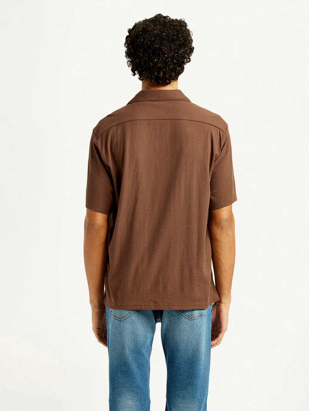 Men's Textured Slim Fit Resort Collar Knit Shirt - Image 2