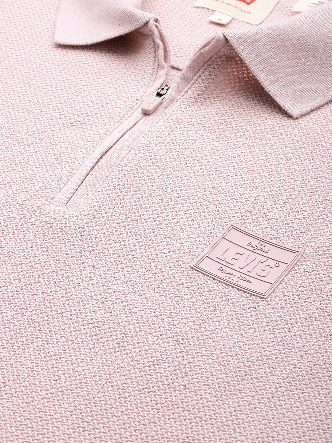 Men's Textured Slim Fit Polo T-Shirt - Image 3