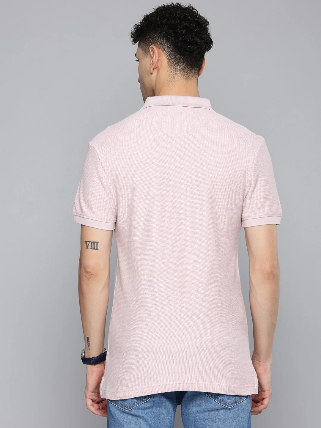 Men's Textured Slim Fit Polo T-Shirt - Image 4
