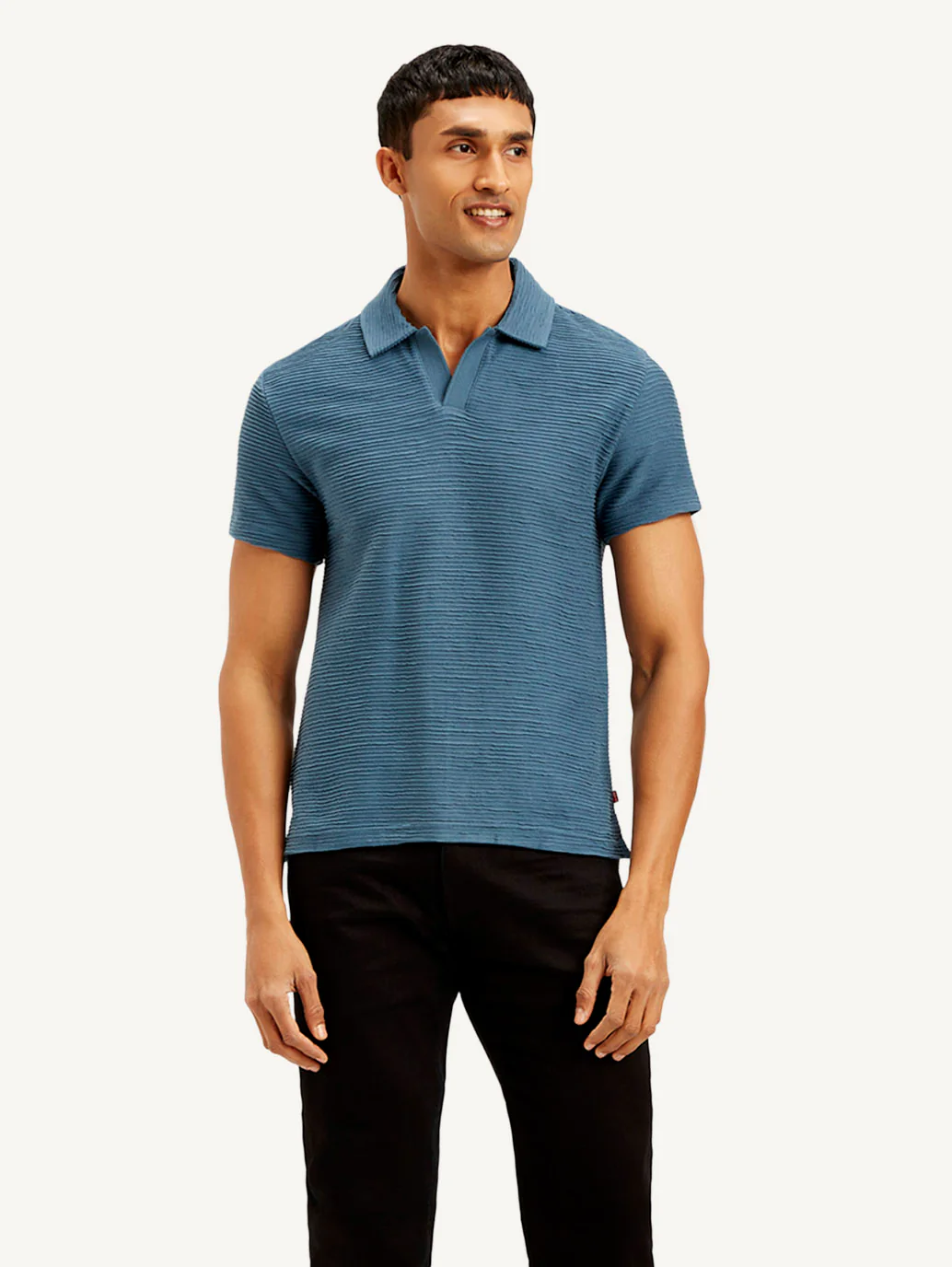 Men's Textured Slim Fit Polo Corduroy T-shirt - Image 2