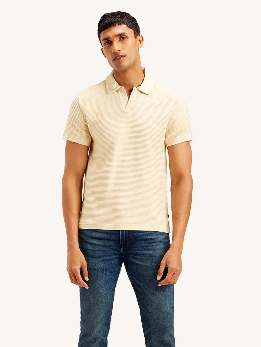 Men's Textured Slim Fit Polo Corduroy T-shirt - Image 2