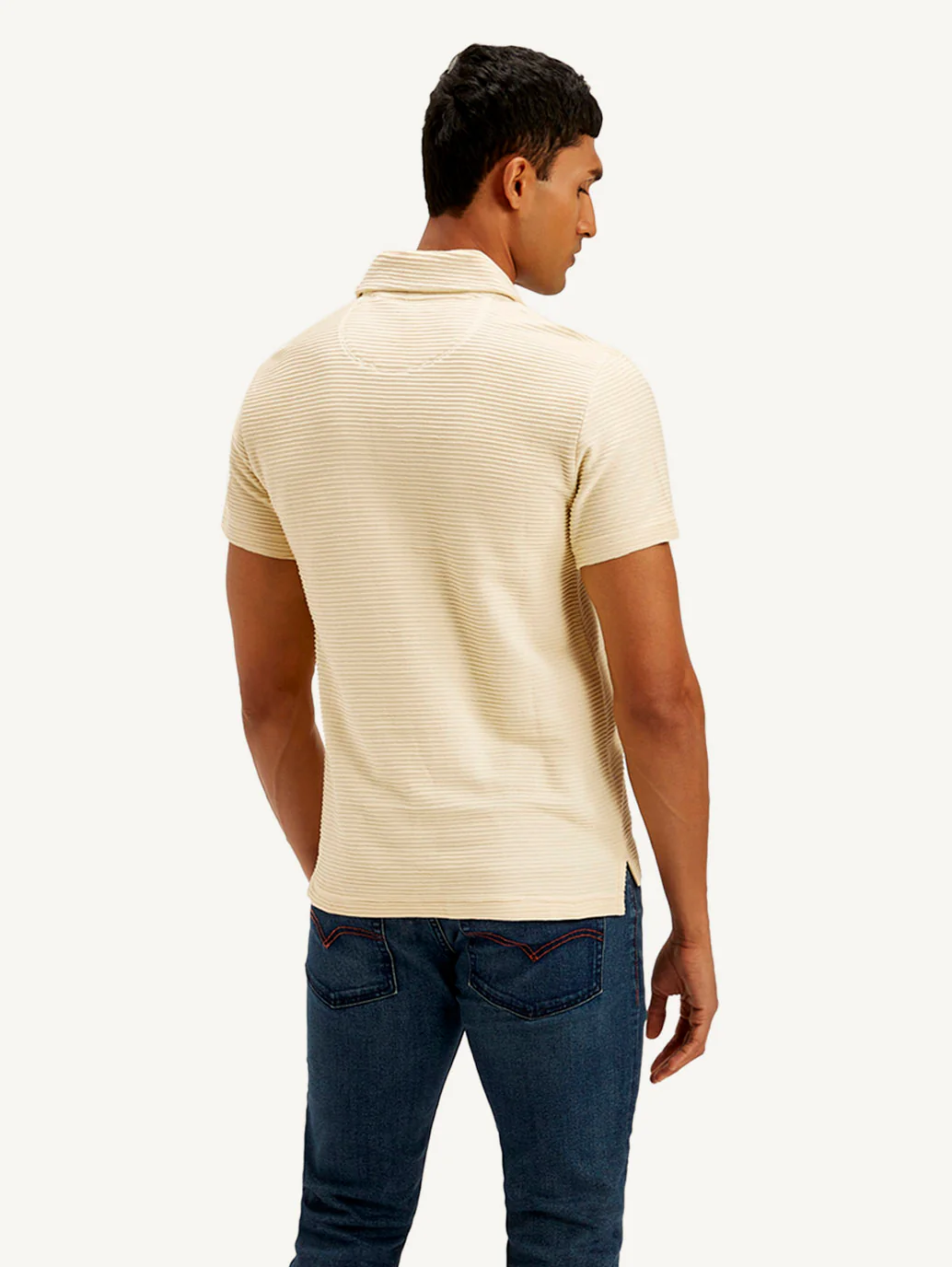 Men's Textured Slim Fit Polo Corduroy T-shirt - Image 3