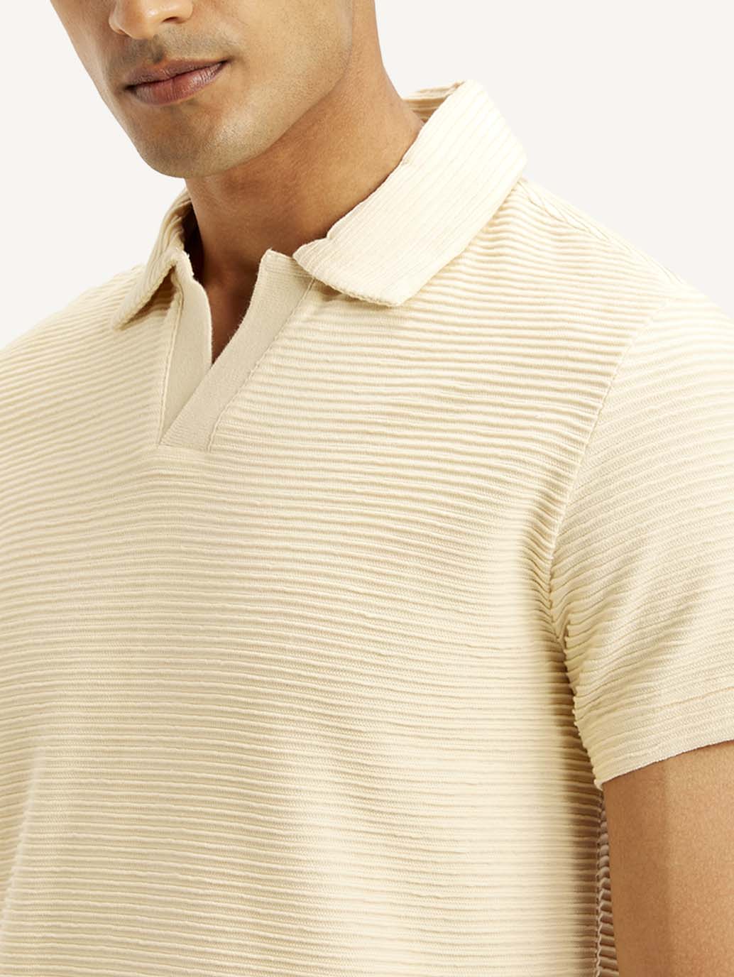 Men's Textured Slim Fit Polo Corduroy T-shirt - Image 4