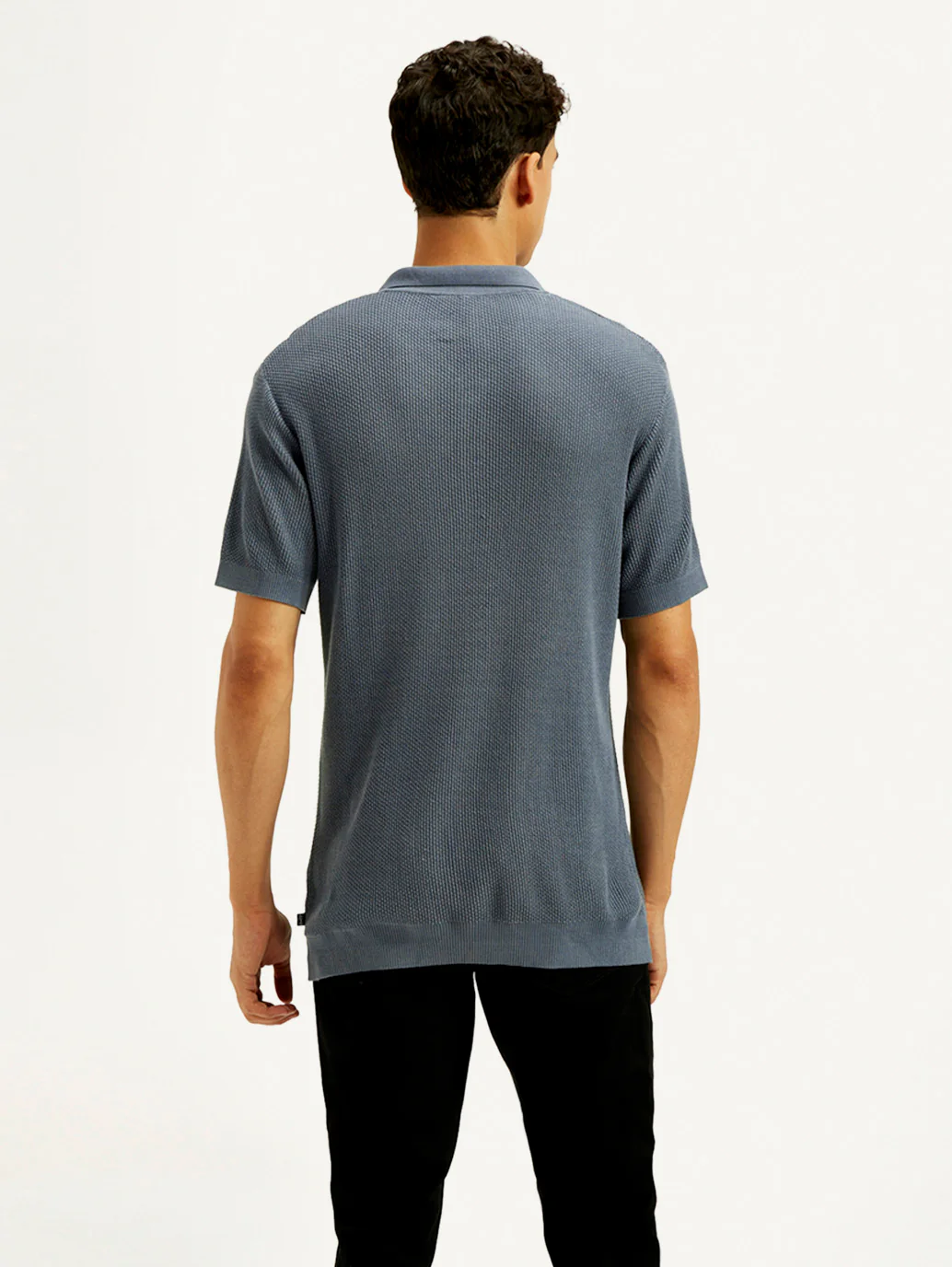 Men's Redloop Textured Slim Fit Polo T-Shirt - Image 3