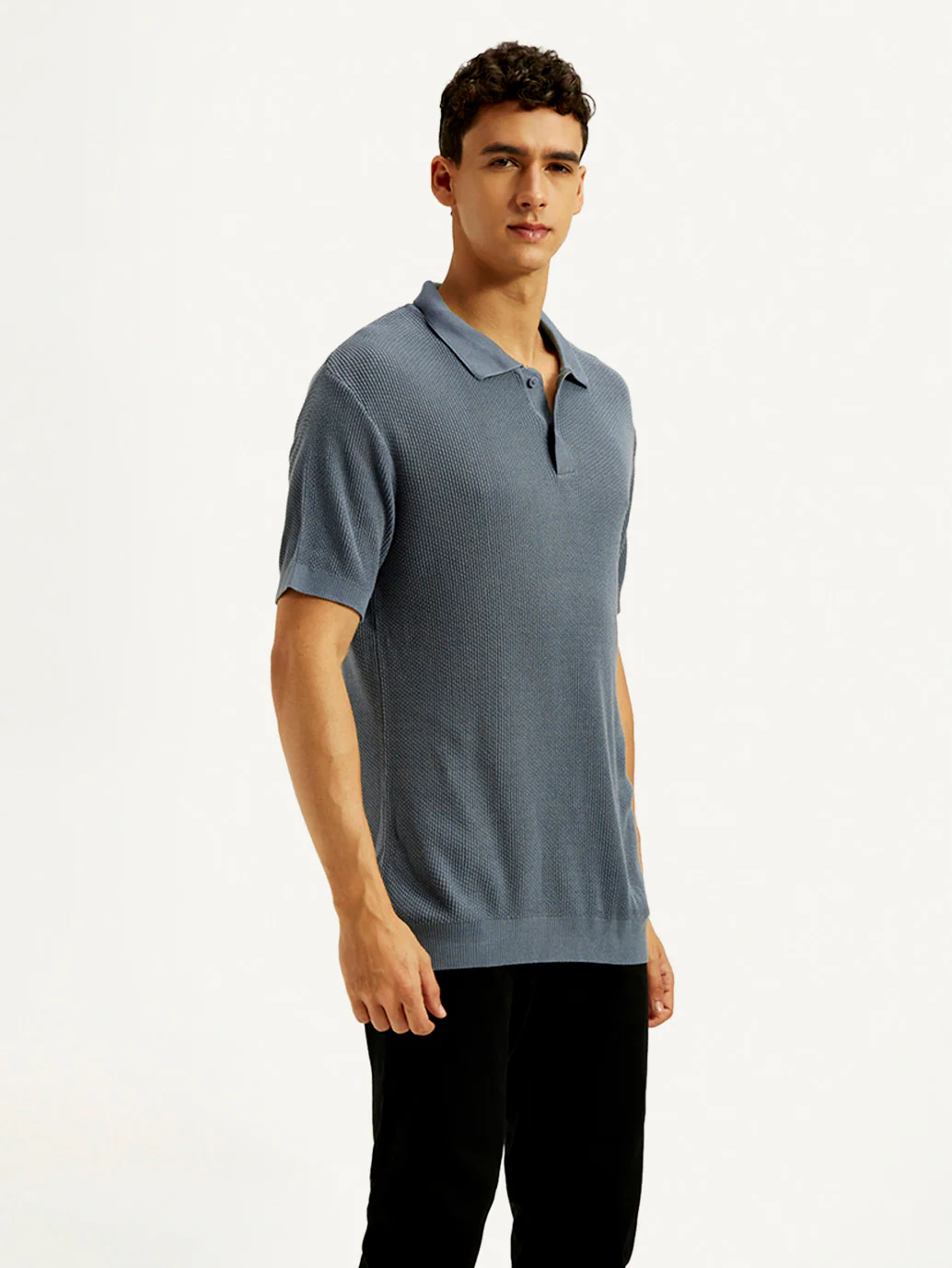 Men's Redloop Textured Slim Fit Polo T-Shirt - Image 5